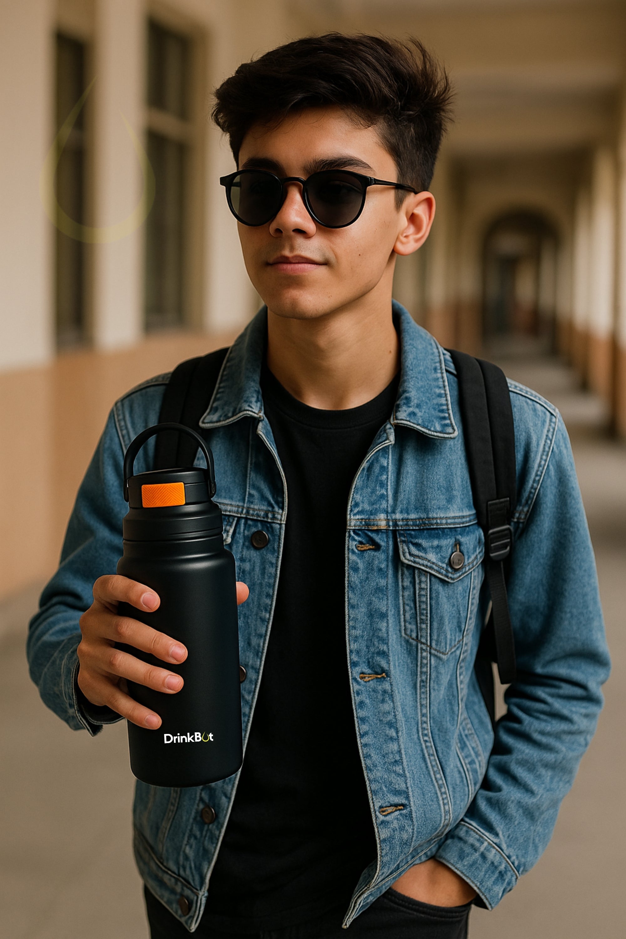 Drinkbot Luna | The Ultimate Recycled Stainless Steel Eco-Friendly & Reusable Water Bottle Ideal for School, Outdoor, Gym, Home, and Office Use - Leak Proof and BPA-Free, PVC Free - 800ml
