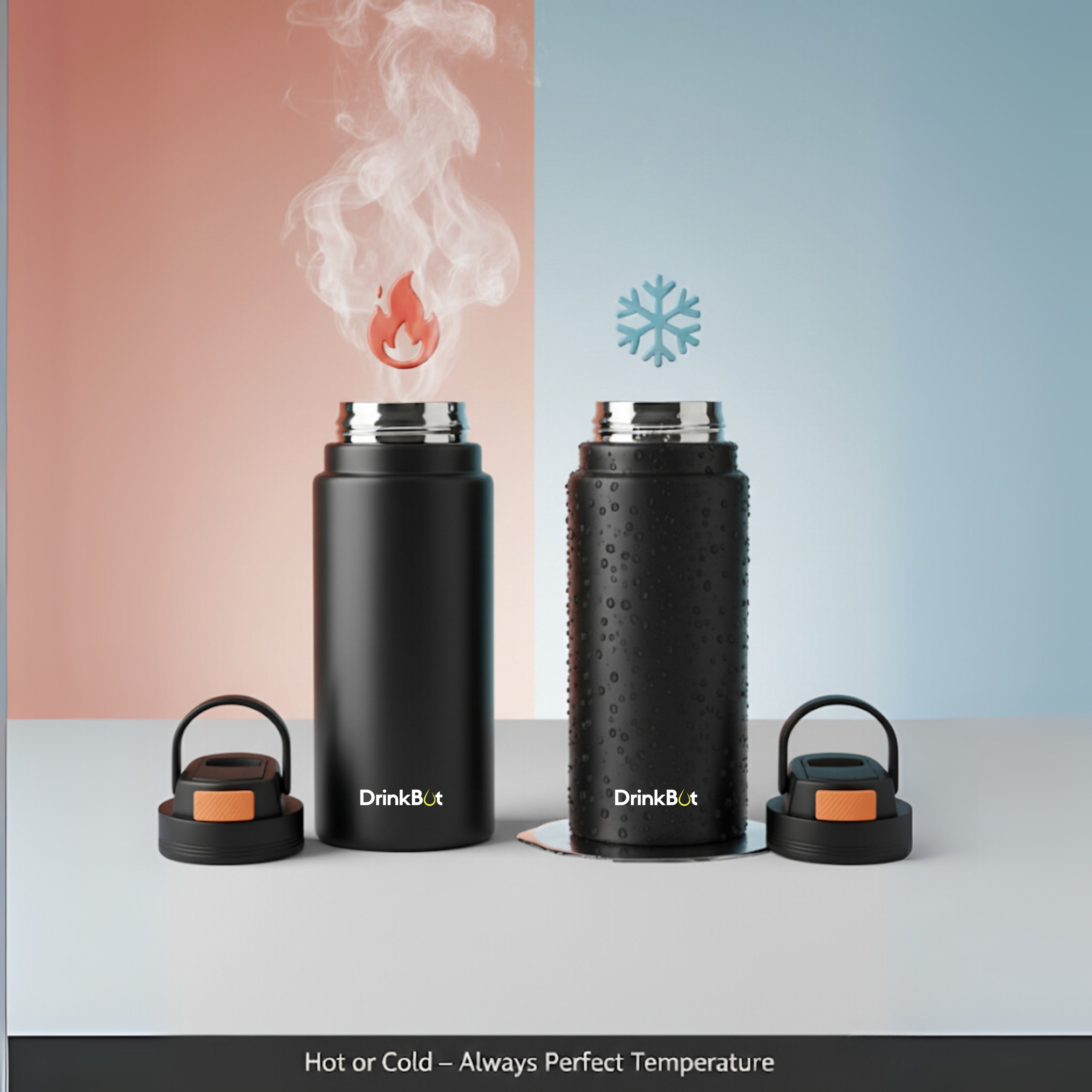 Drinkbot Luna | The Ultimate Recycled Stainless Steel Eco-Friendly & Reusable Water Bottle Ideal for School, Outdoor, Gym, Home, and Office Use - Leak Proof and BPA-Free, PVC Free - 800ml