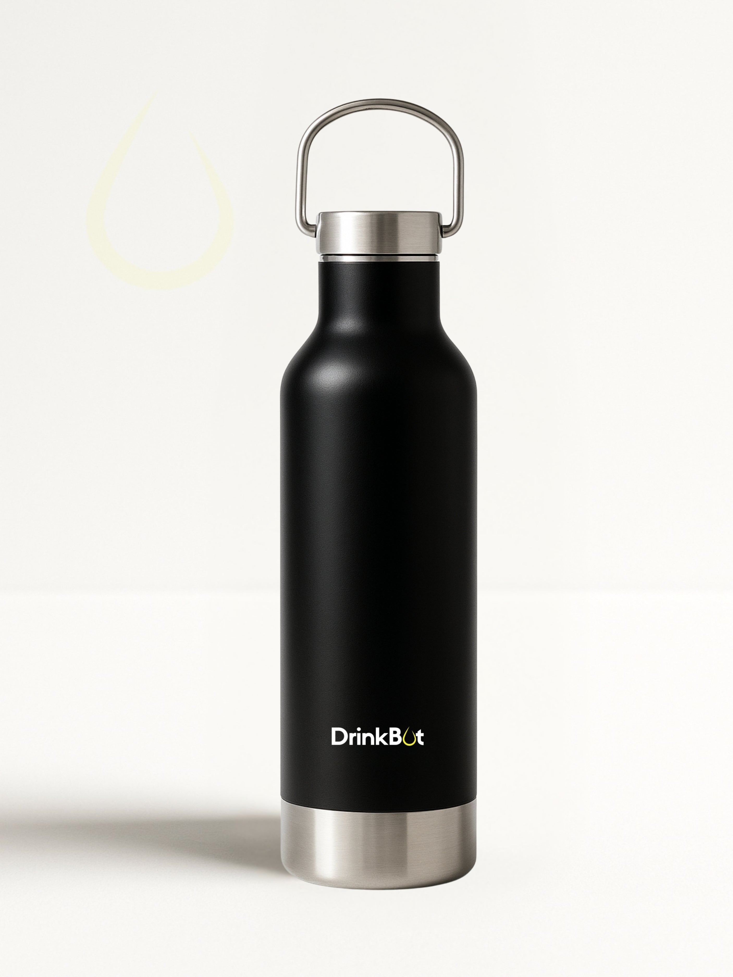 Drinkbot Orion | Stainless Steel Water Bottle with Carry Handle (500 ml) Double Wall Vacuum Insulated Flask for Hot and Cold Beverages