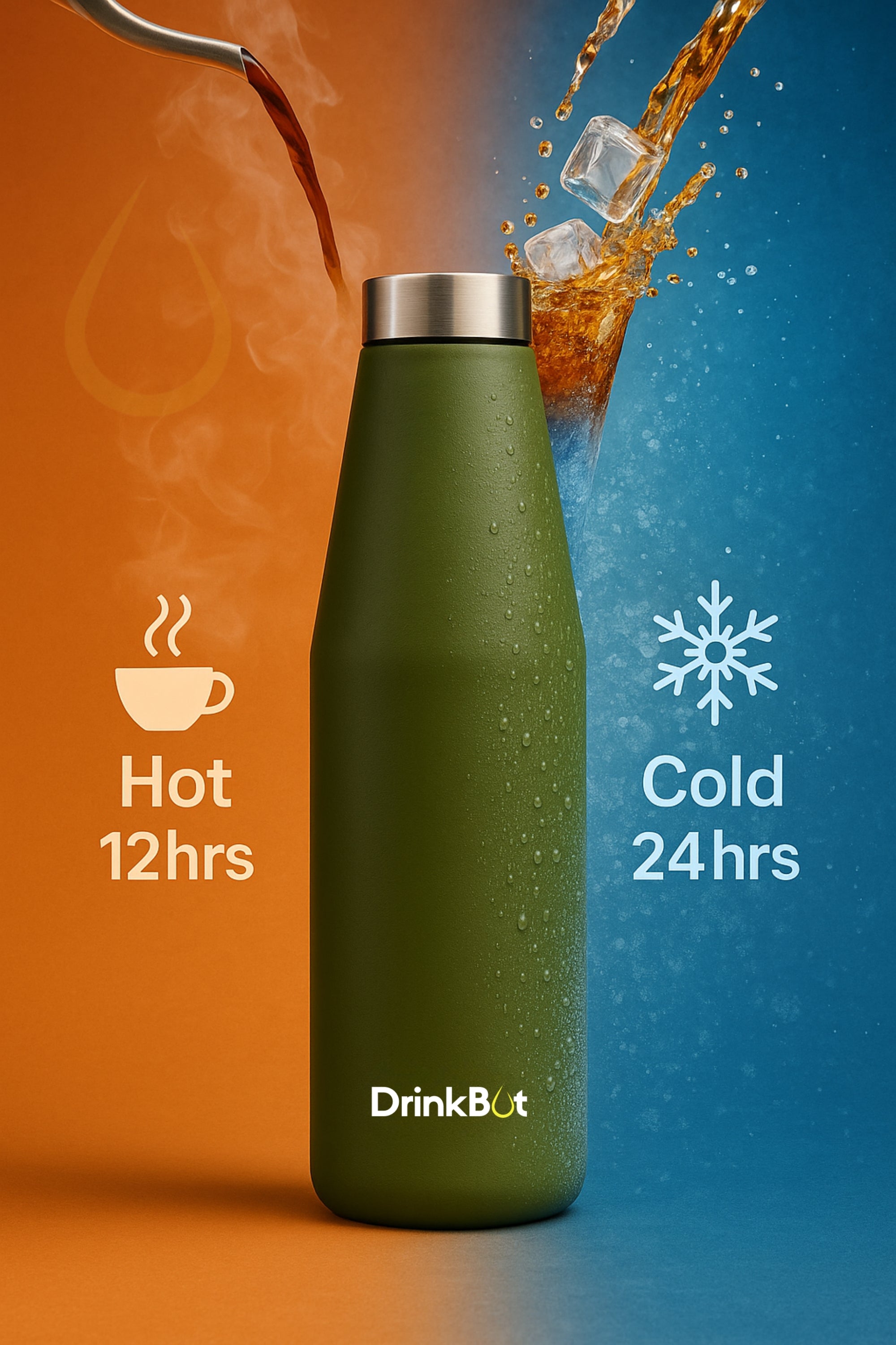 Drinkbot™ Myst Flask – 1080ml | 580ml | 316 Grade Stainless Insulated Steel | Hot & Cold, Leakproof, Lightweight & Tough