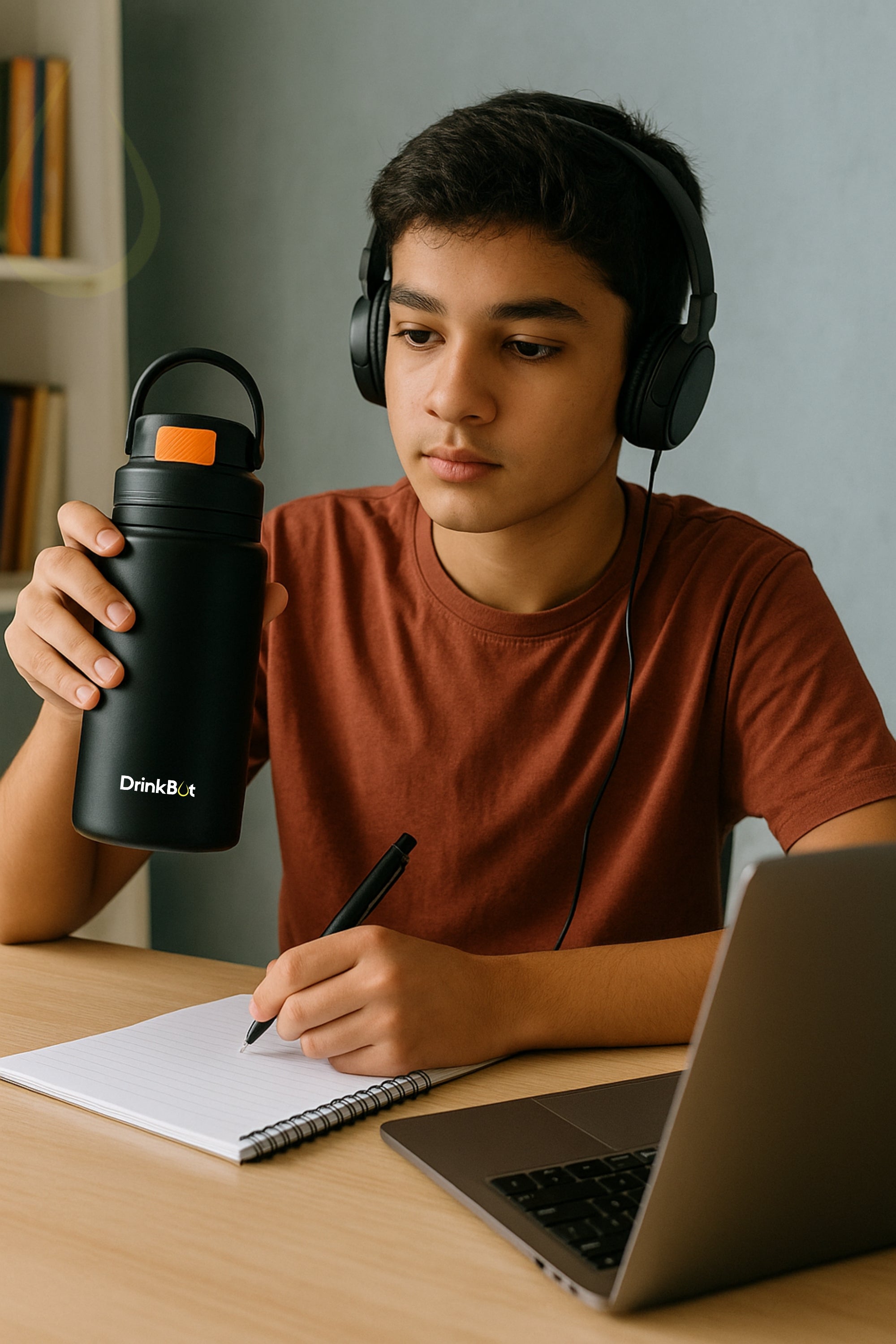 Drinkbot Luna | The Ultimate Recycled Stainless Steel Eco-Friendly & Reusable Water Bottle Ideal for School, Outdoor, Gym, Home, and Office Use - Leak Proof and BPA-Free, PVC Free - 800ml
