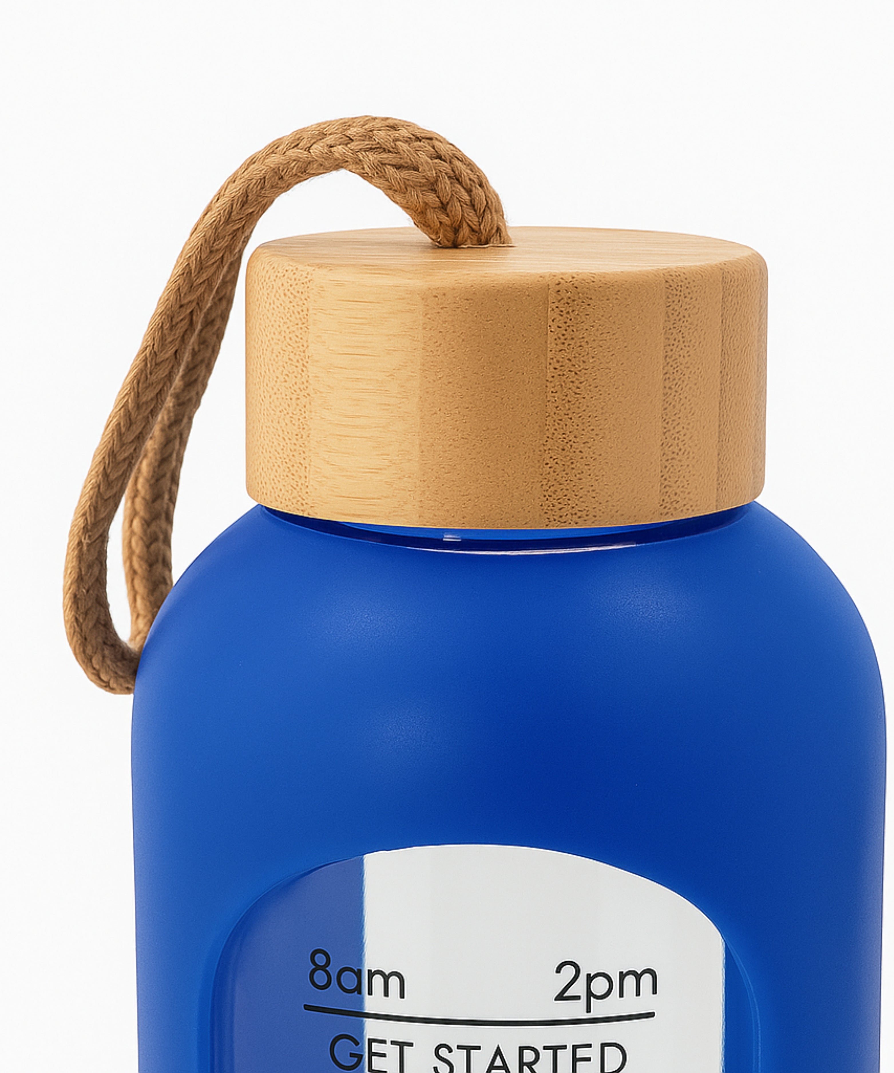 Drinkbot Flare – Borosilicate Glass Water Bottle with Time Marker & Motivational Quotes | Leak-Proof, BPA-Free, Reusable Bottle with Non-Slip Silicone Sleeve & Bamboo Lid