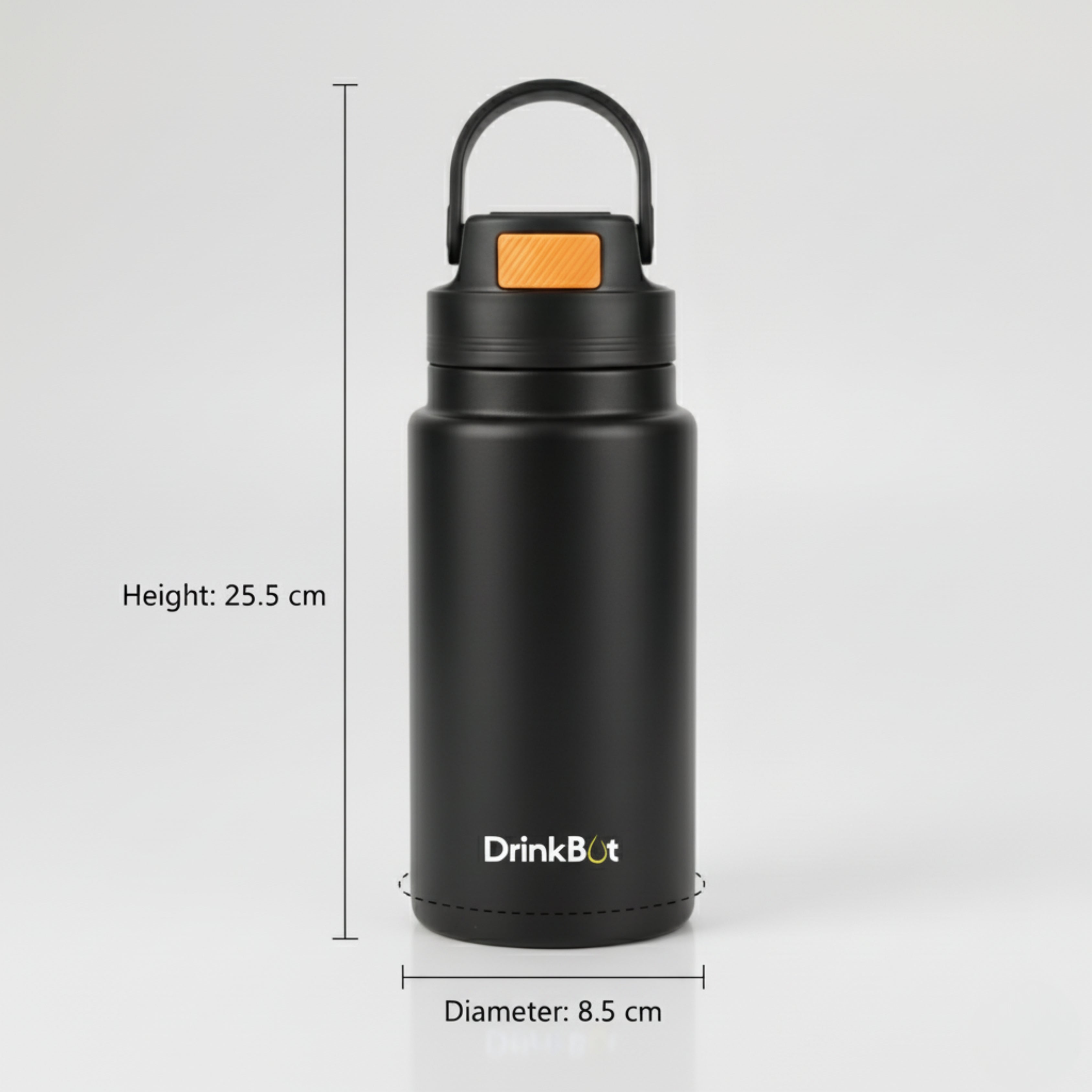 Drinkbot Luna | The Ultimate Recycled Stainless Steel Eco-Friendly & Reusable Water Bottle Ideal for School, Outdoor, Gym, Home, and Office Use - Leak Proof and BPA-Free, PVC Free - 800ml