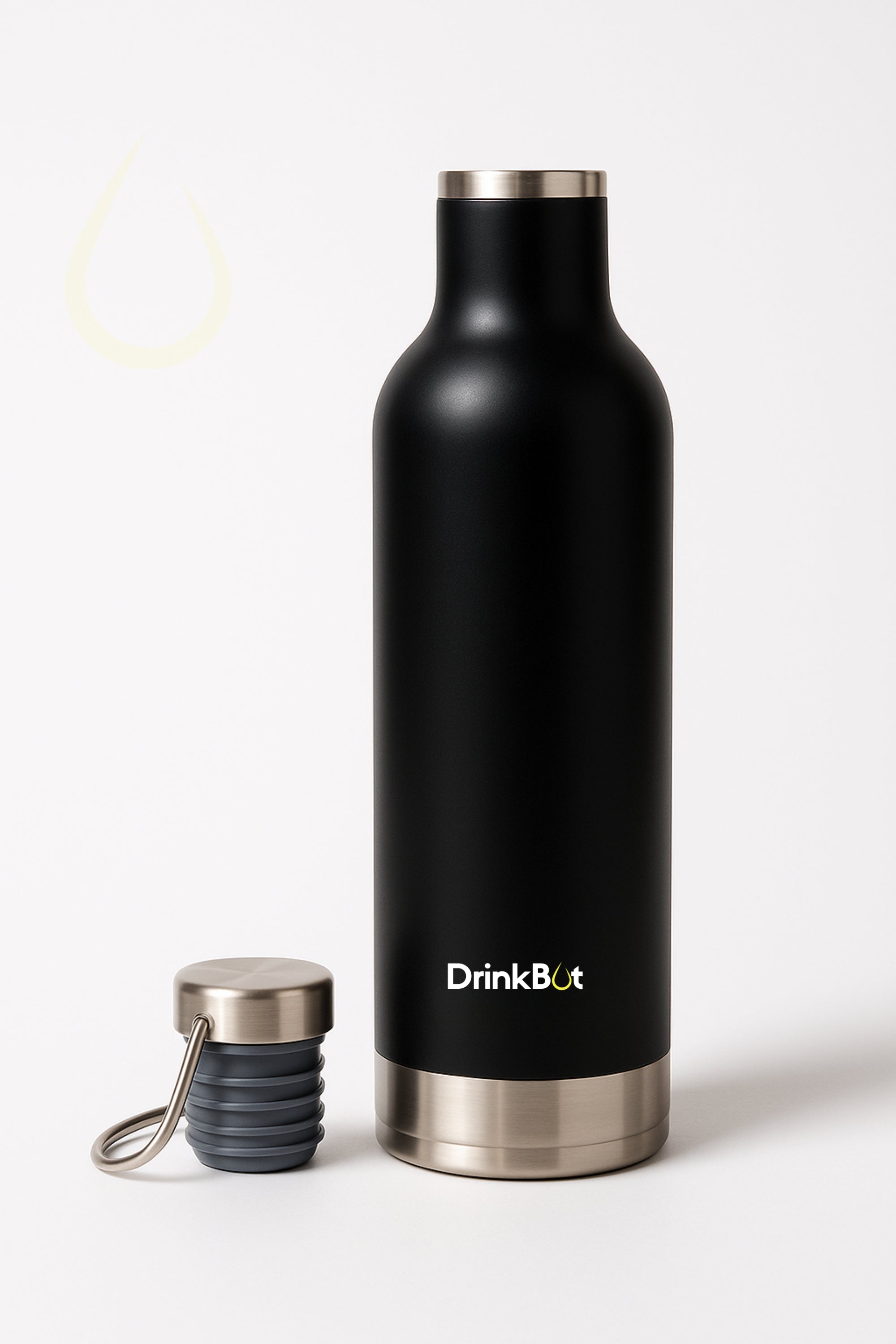 Drinkbot Orion | Stainless Steel Water Bottle with Carry Handle (500 ml) Double Wall Vacuum Insulated Flask for Hot and Cold Beverages