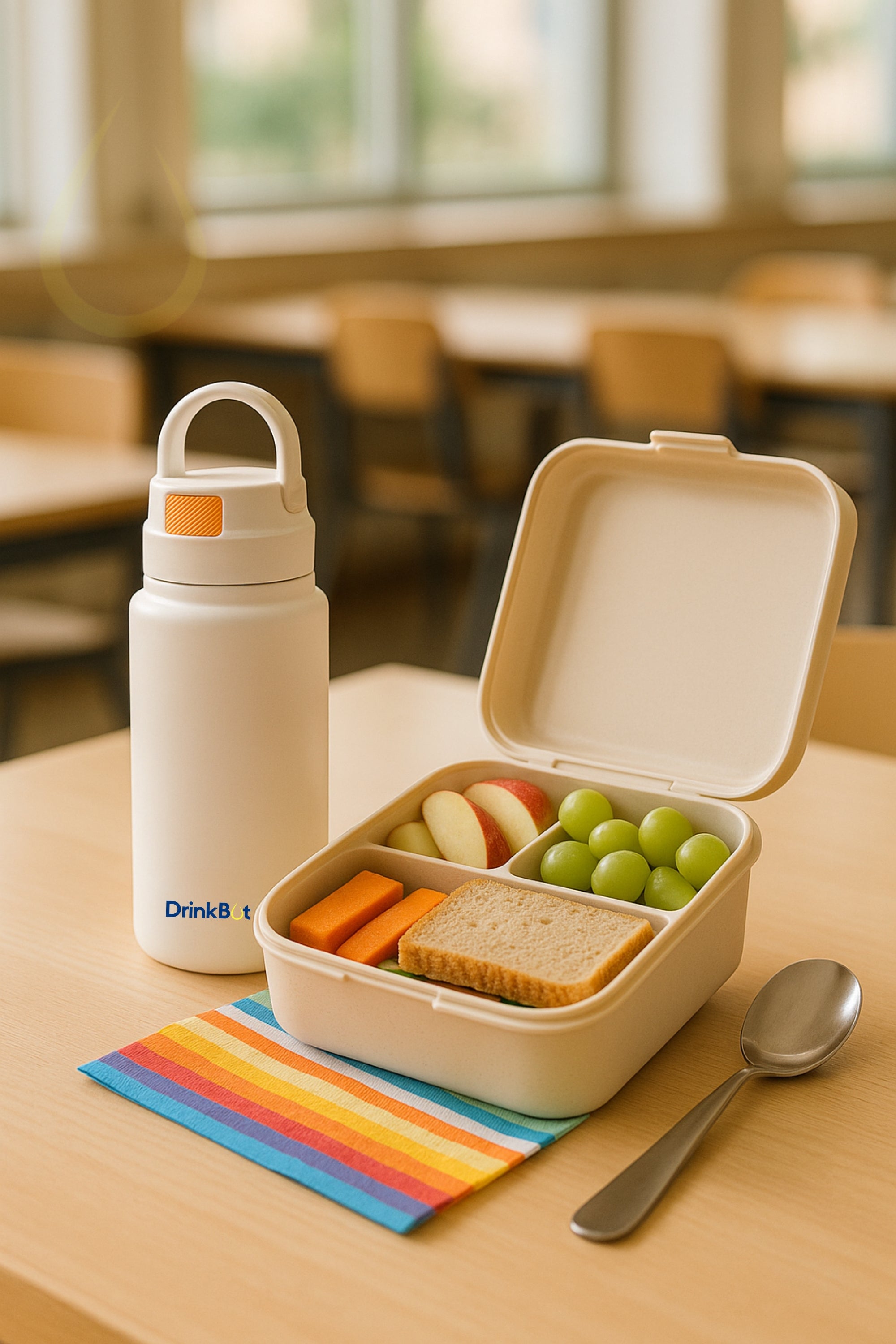 Drinkbot Luna | The Ultimate Recycled Stainless Steel Eco-Friendly & Reusable Water Bottle Ideal for School, Outdoor, Gym, Home, and Office Use - Leak Proof and BPA-Free, PVC Free - 800ml