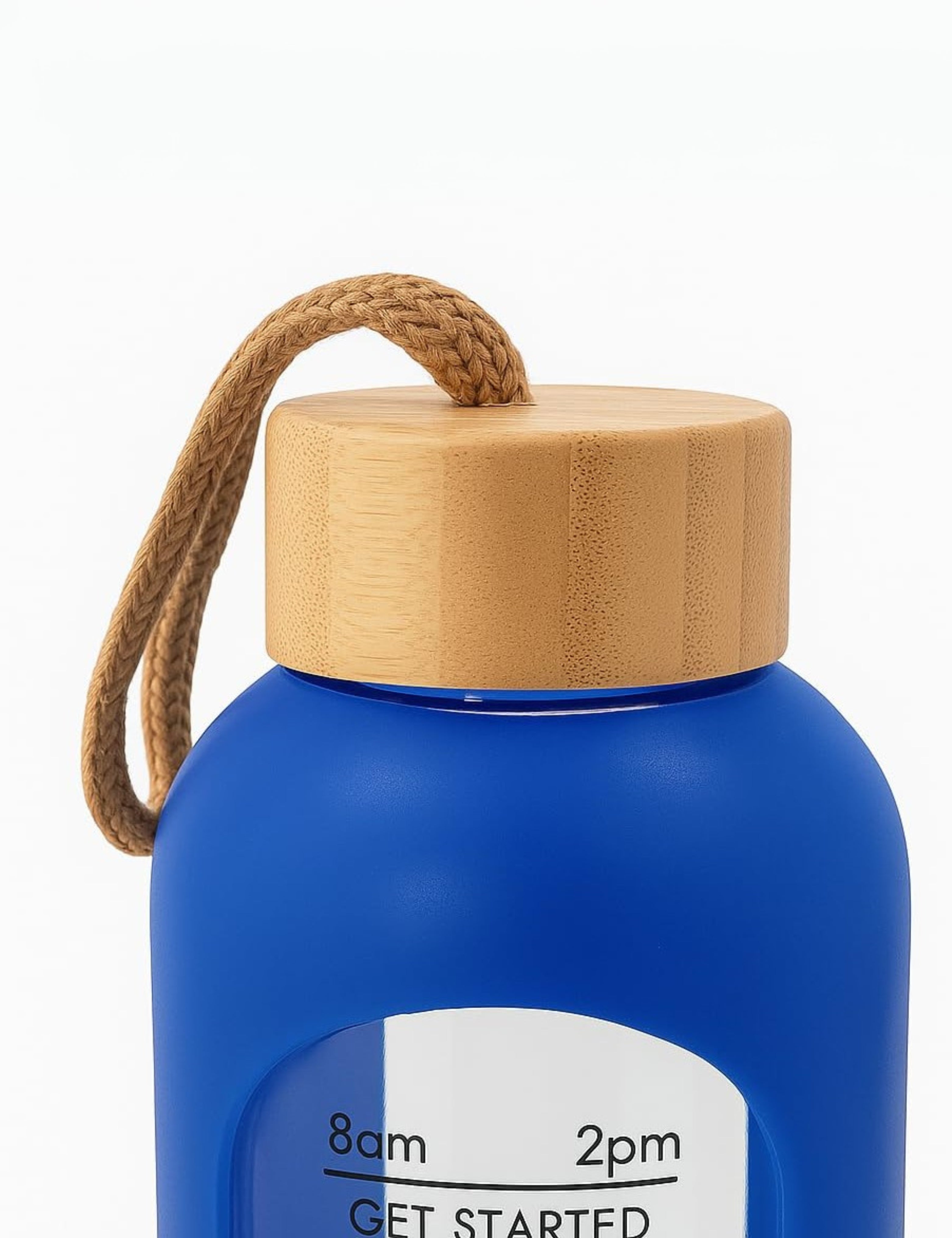 Drinkbot Flare – Borosilicate Glass Water Bottle with Time Marker & Motivational Quotes | Leak-Proof, BPA-Free, Reusable Bottle with Non-Slip Silicone Sleeve & Bamboo Lid