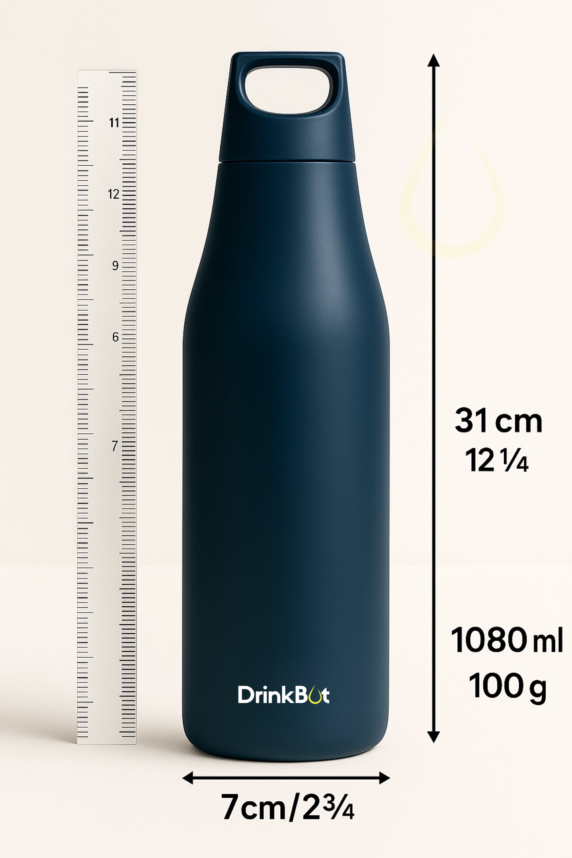 Drinkbot™ Myst Flask – 1080ml | 580ml | 316 Grade Stainless Insulated Steel | Hot & Cold, Leakproof, Lightweight & Tough