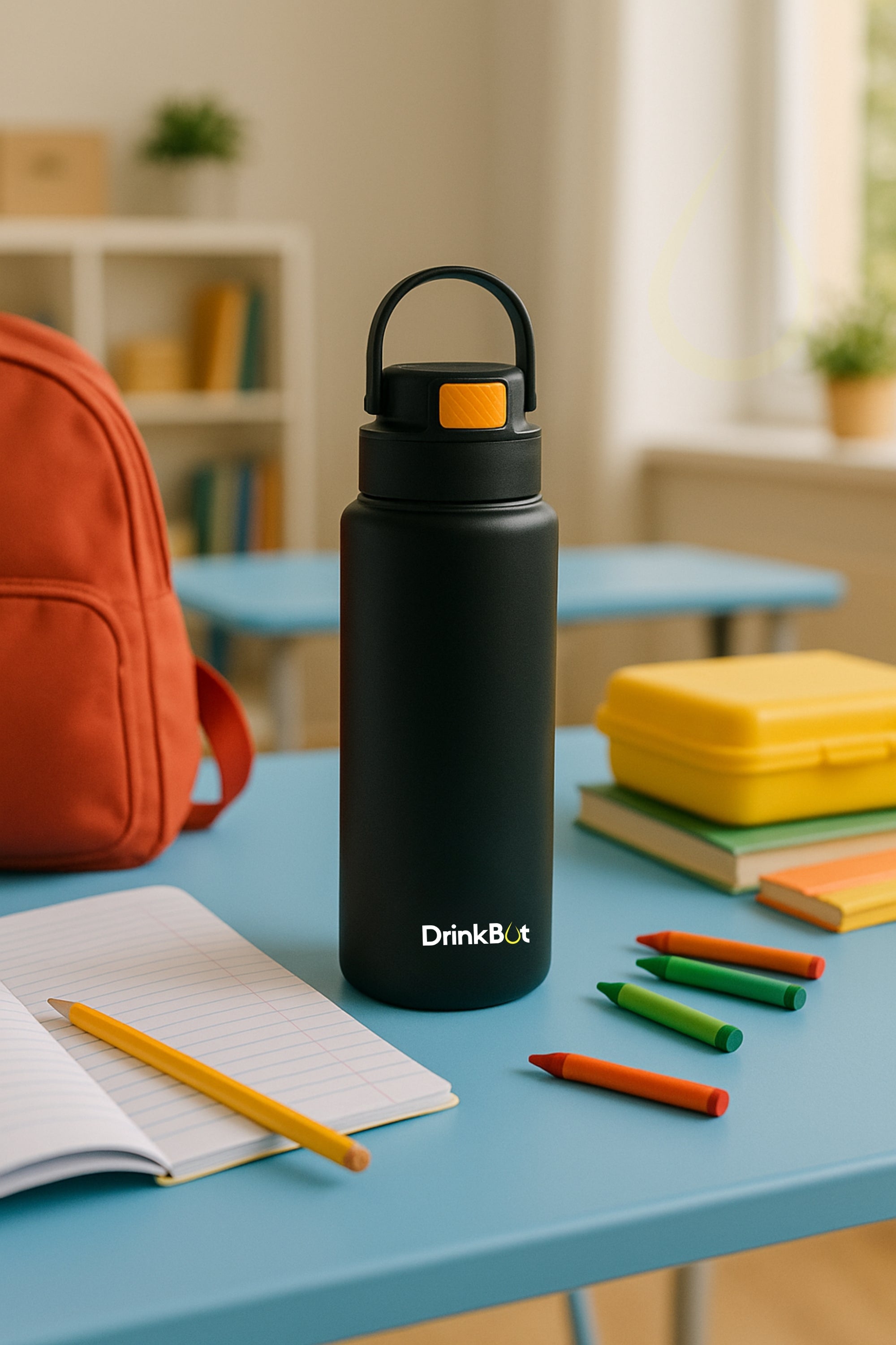 Drinkbot Luna | The Ultimate Recycled Stainless Steel Eco-Friendly & Reusable Water Bottle Ideal for School, Outdoor, Gym, Home, and Office Use - Leak Proof and BPA-Free, PVC Free - 800ml