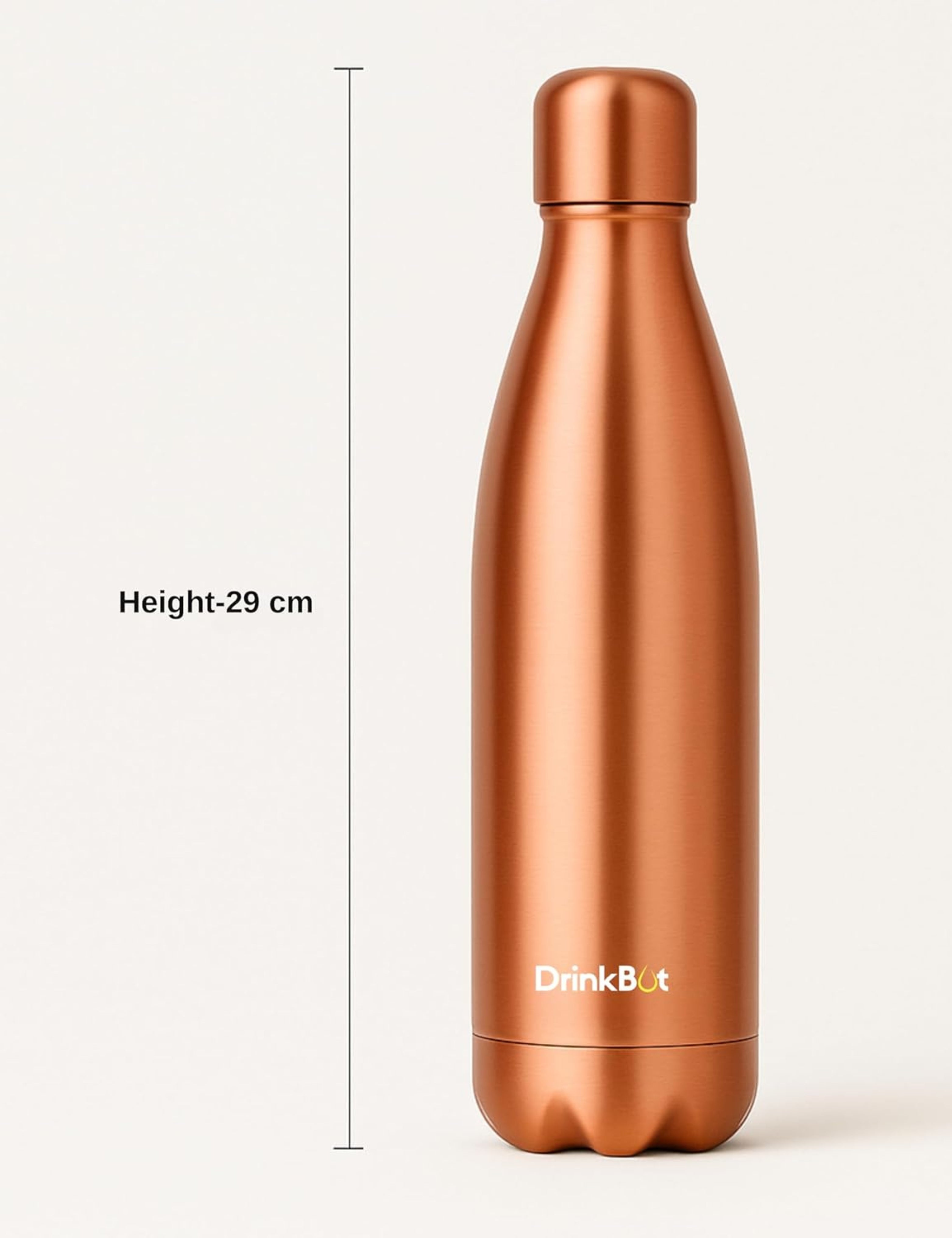 DrinkBot Amrit 1100ml Copper Water Bottle | 98% Pure Copper | Ayurvedic Benefits | Leak-Proof | Ideal for Home, Office & Gifting