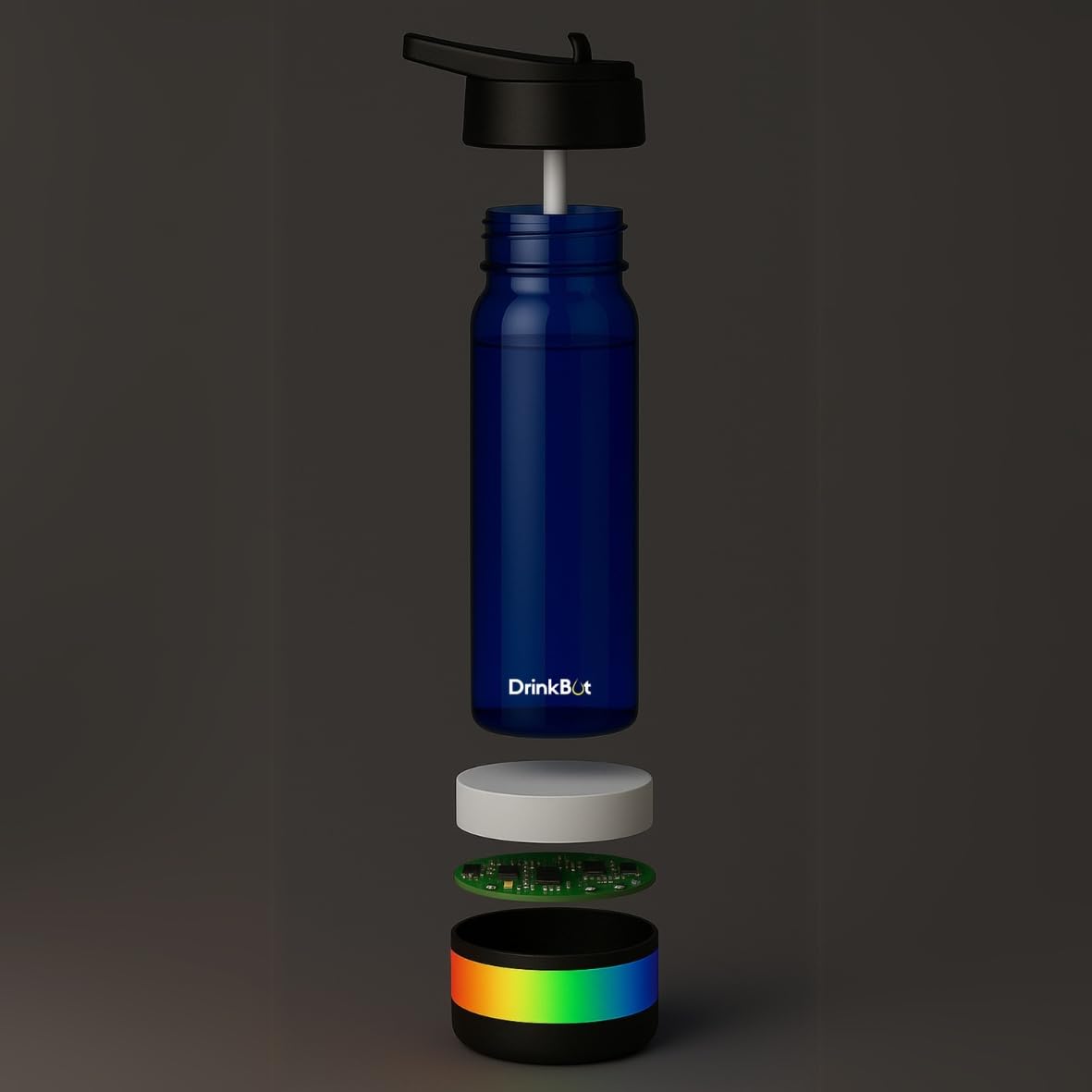 Drinkbot Smart Water Bottle 700/750 ml Water Bottle For Office| RGB Led Light Reminder To Drink|Durable,Leak Proof&Safe| Premium Bpa Free Material |Perfect For Gift,Travel,Gym,Yoga,Transparent