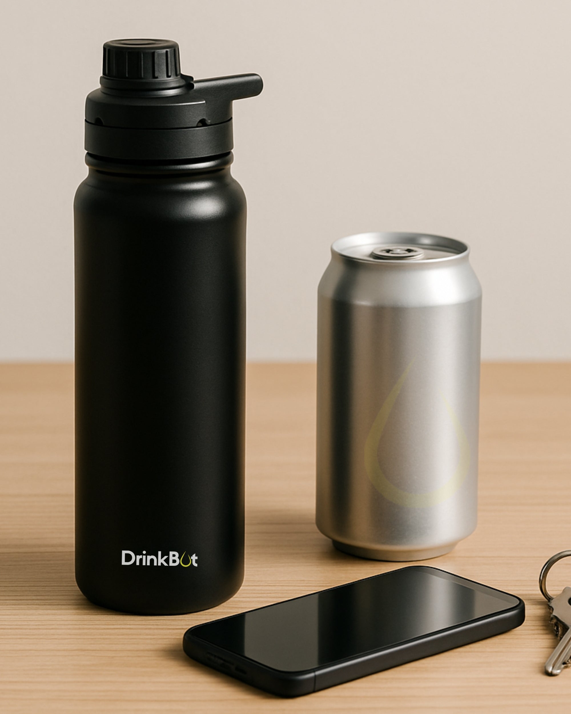 Drinkbot Mayo | 750 ml Stainless Steel Water Bottle | Wide Mouth | Lightweight Design | BPA-Free | Sweat-Proof