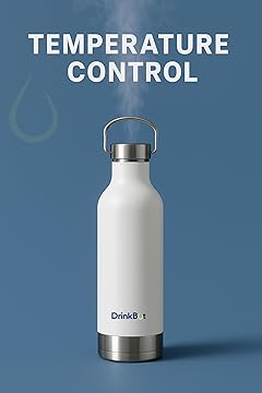 Drinkbot Orion | Stainless Steel Water Bottle with Carry Handle (500 ml) Double Wall Vacuum Insulated Flask for Hot and Cold Beverages