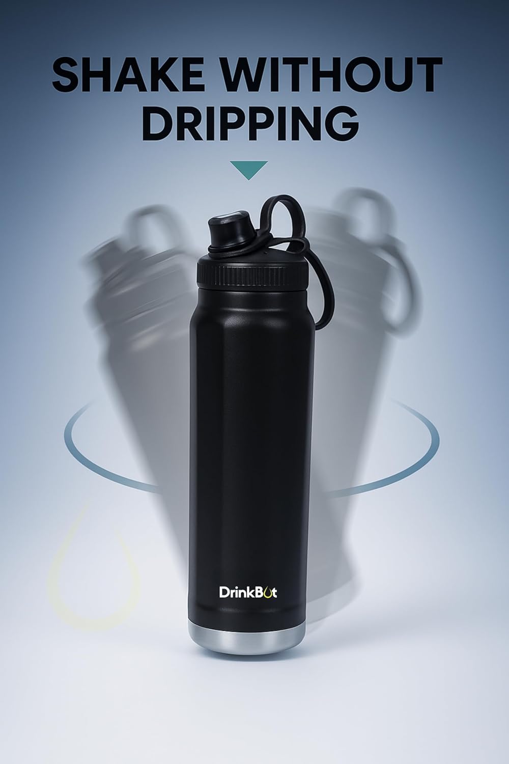 Drinkbot Comet | Stainless Steel Insulated Water Bottle – 750ml | Hot & Cold Thermos with Flip Cap & Straw | BPA-Free, Leak-Proof, Double-Wall Vacuum Flask for Office, Gym, and Travel