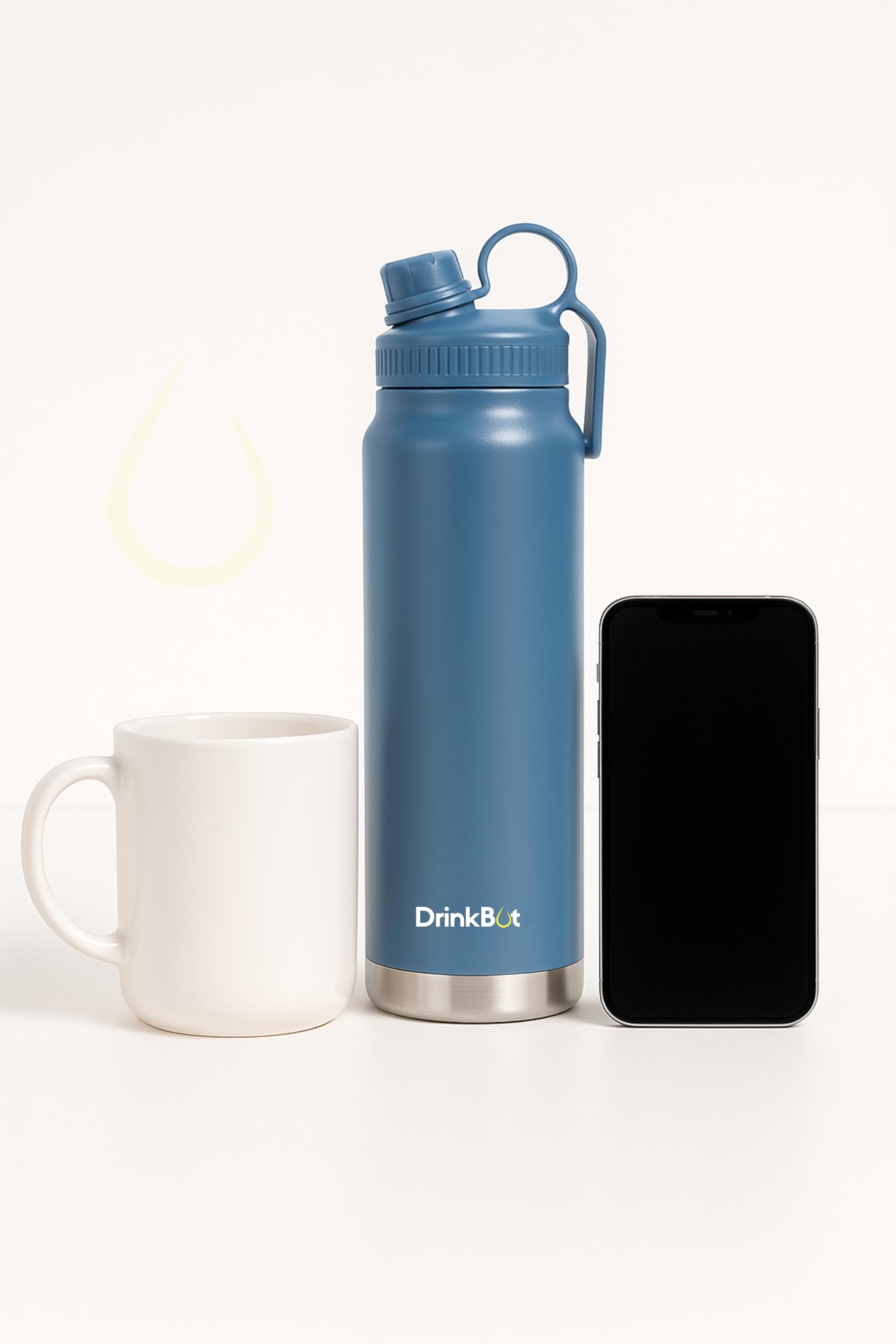 Drinkbot Comet | Stainless Steel Insulated Water Bottle – 750ml | Hot & Cold Thermos with Flip Cap & Straw | BPA-Free, Leak-Proof, Double-Wall Vacuum Flask for Office, Gym, and Travel