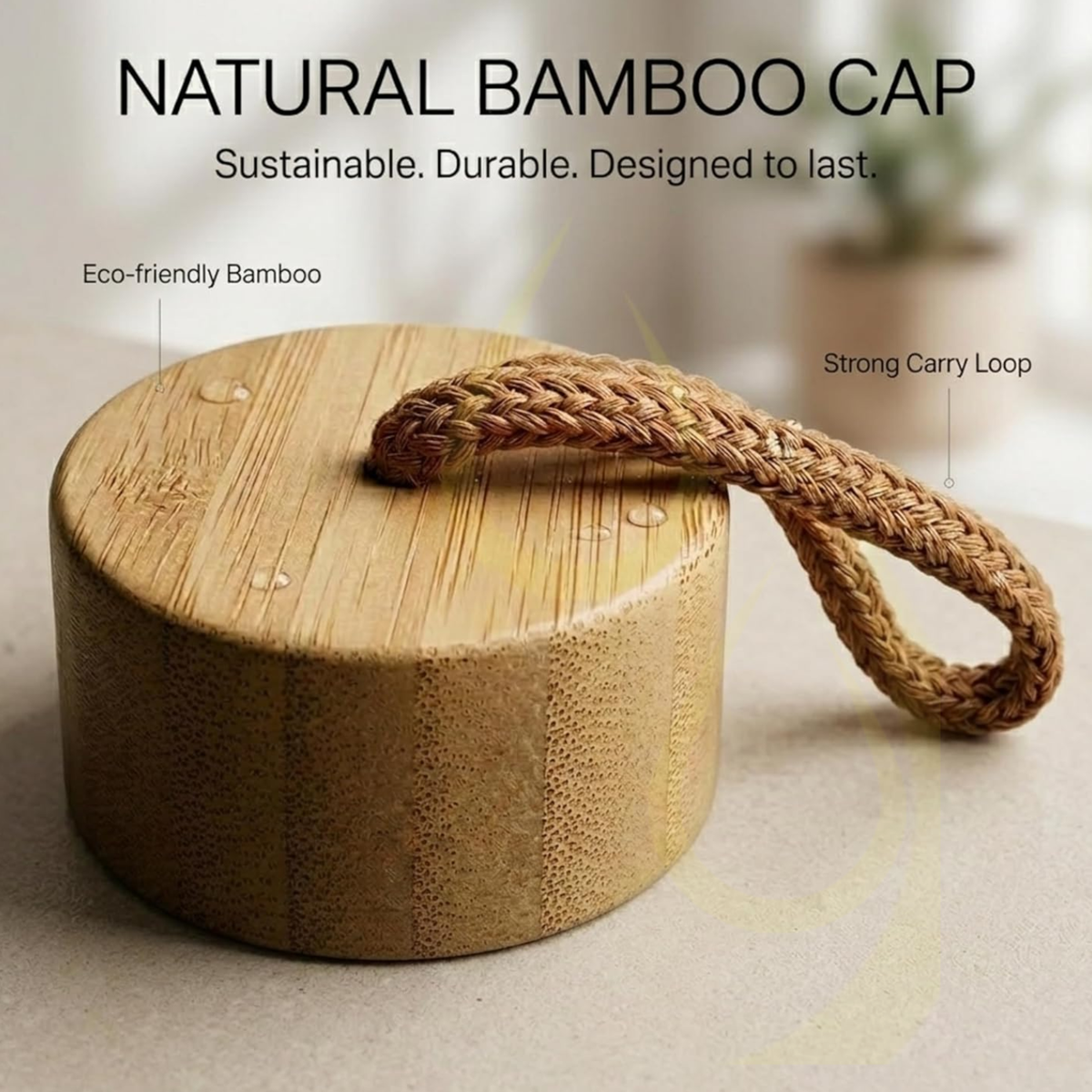 DrinkBot Flare Eco Glass Water Bottle — 1 Litre Borosilicate | Bamboo Lid & Jute Rope | Time Markers | Almost Zero Plastic