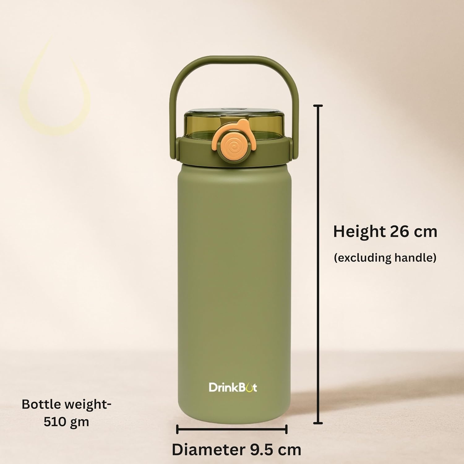 Drinkbot Nova | 1200 ml | 316 Grade Stainless Steel | Vacuum Insulated Water Bottle | Dual Access with Both Sip & Pour Lid | Thermos Hot & Cold | Water Bottle for Office, School, Gym and and Outdoor