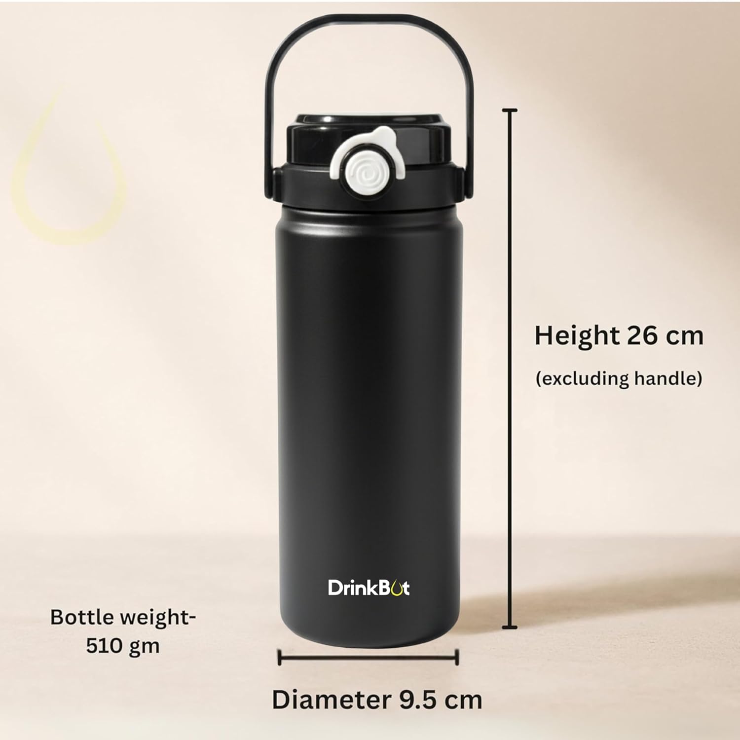 Drinkbot Nova | 1200 ml | 316 Grade Stainless Steel | Vacuum Insulated Water Bottle | Dual Access with Both Sip & Pour Lid | Thermos Hot & Cold | Water Bottle for Office, School, Gym and and Outdoor