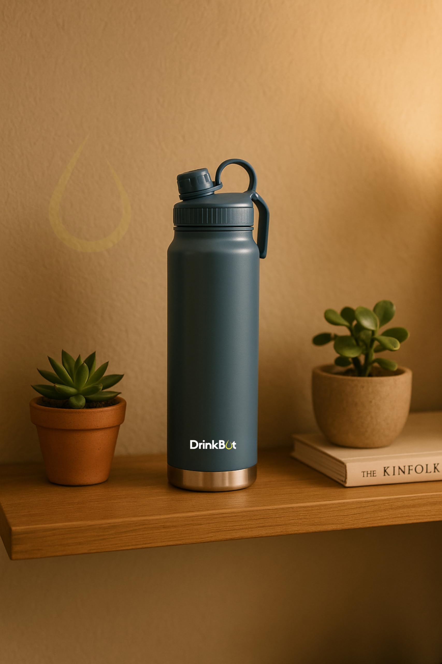 Drinkbot Comet | Stainless Steel Insulated Water Bottle – 750ml | Hot & Cold Thermos with Flip Cap & Straw | BPA-Free, Leak-Proof, Double-Wall Vacuum Flask for Office, Gym, and Travel