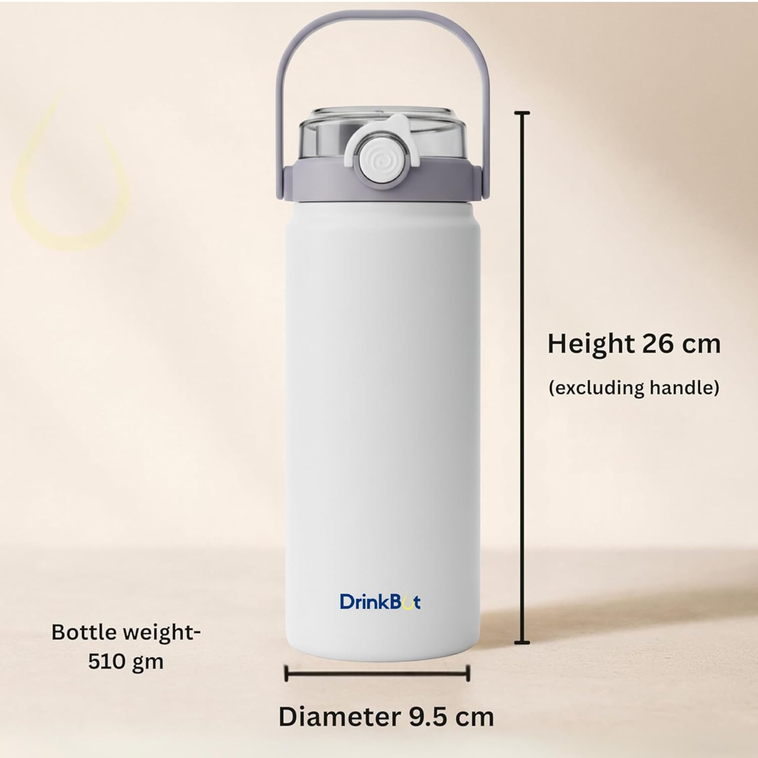 Drinkbot Nova | 1200 ml | 316 Grade Stainless Steel | Vacuum Insulated Water Bottle | Dual Access with Both Sip & Pour Lid | Thermos Hot & Cold | Water Bottle for Office, School, Gym and and Outdoor
