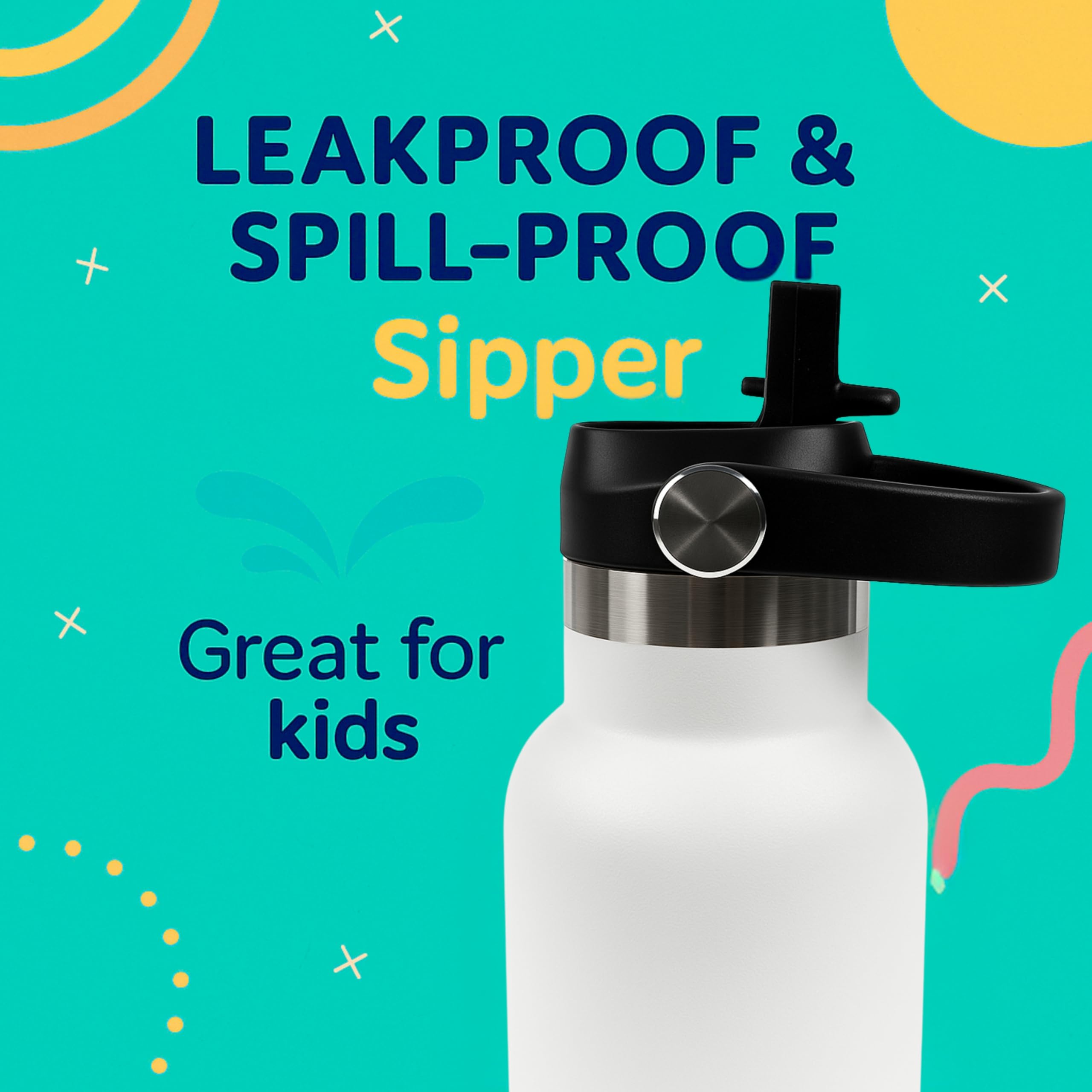 DrinkBot Breeze Kids  Sipper Bottle | 24hr Hot & Cold | 304 Steel, Double Wall | BPA-Free, Leak & Rust-Proof | Ideal for School, Sports & Travel