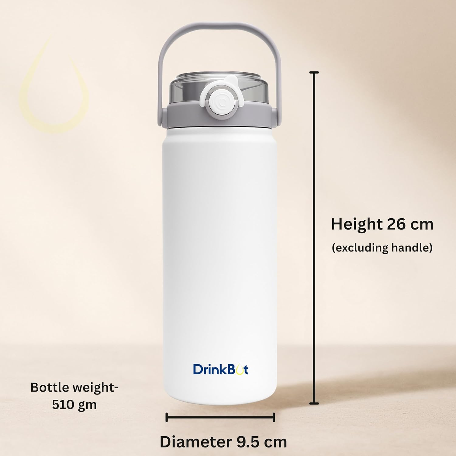Drinkbot Nova | 1200 ml | 316 Grade Stainless Steel | Vacuum Insulated Water Bottle | Dual Access with Both Sip & Pour Lid | Thermos Hot & Cold | Water Bottle for Office, School, Gym and and Outdoor