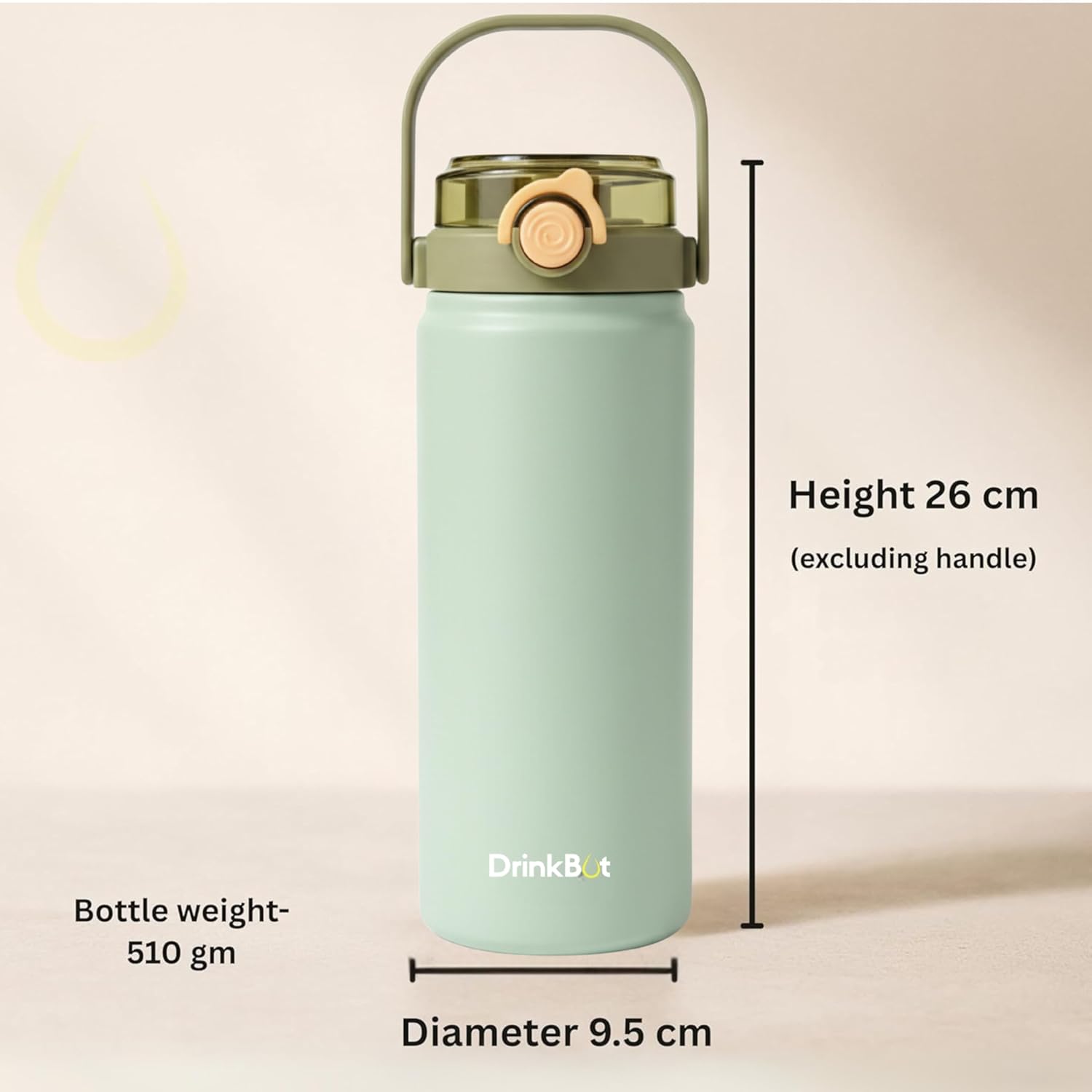 Drinkbot Nova | 1200 ml | 316 Grade Stainless Steel | Vacuum Insulated Water Bottle | Dual Access with Both Sip & Pour Lid | Thermos Hot & Cold | Water Bottle for Office, School, Gym and and Outdoor