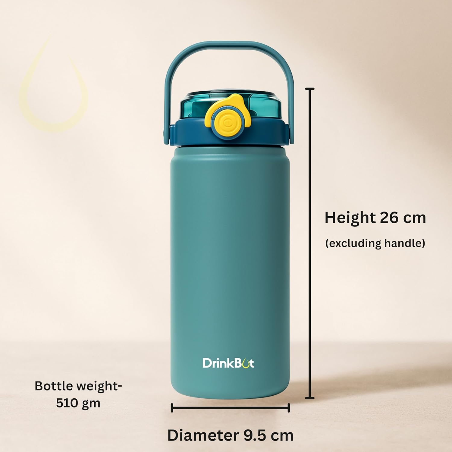 Drinkbot Nova | 1200 ml | 316 Grade Stainless Steel | Vacuum Insulated Water Bottle | Dual Access with Both Sip & Pour Lid | Thermos Hot & Cold | Water Bottle for Office, School, Gym and and Outdoor