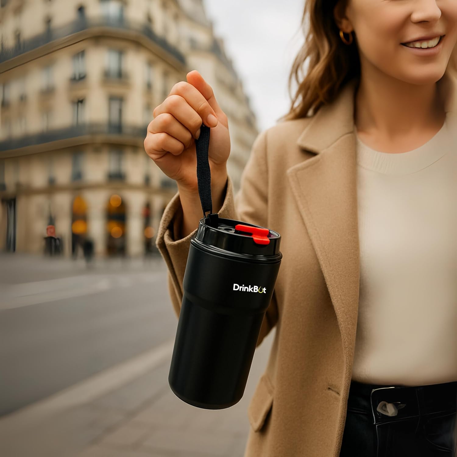 DrinkBot Pulse – 380ml Stainless Steel Travel Mug | Leak-Proof, Vacuum Insulated Coffee & Tea Tumbler