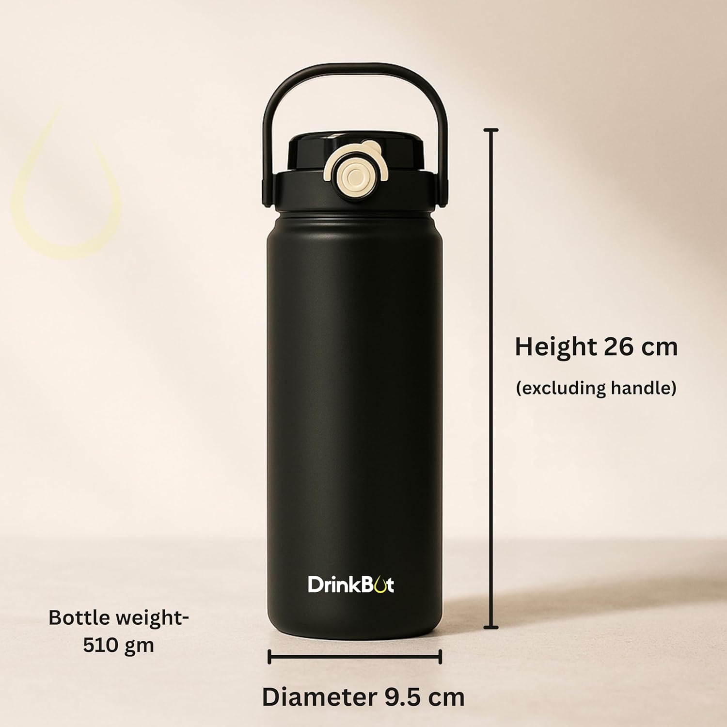 Drinkbot Nova | 1200 ml | 316 Grade Stainless Steel | Vacuum Insulated Water Bottle | Dual Access with Both Sip & Pour Lid | Thermos Hot & Cold | Water Bottle for Office, School, Gym and and Outdoor