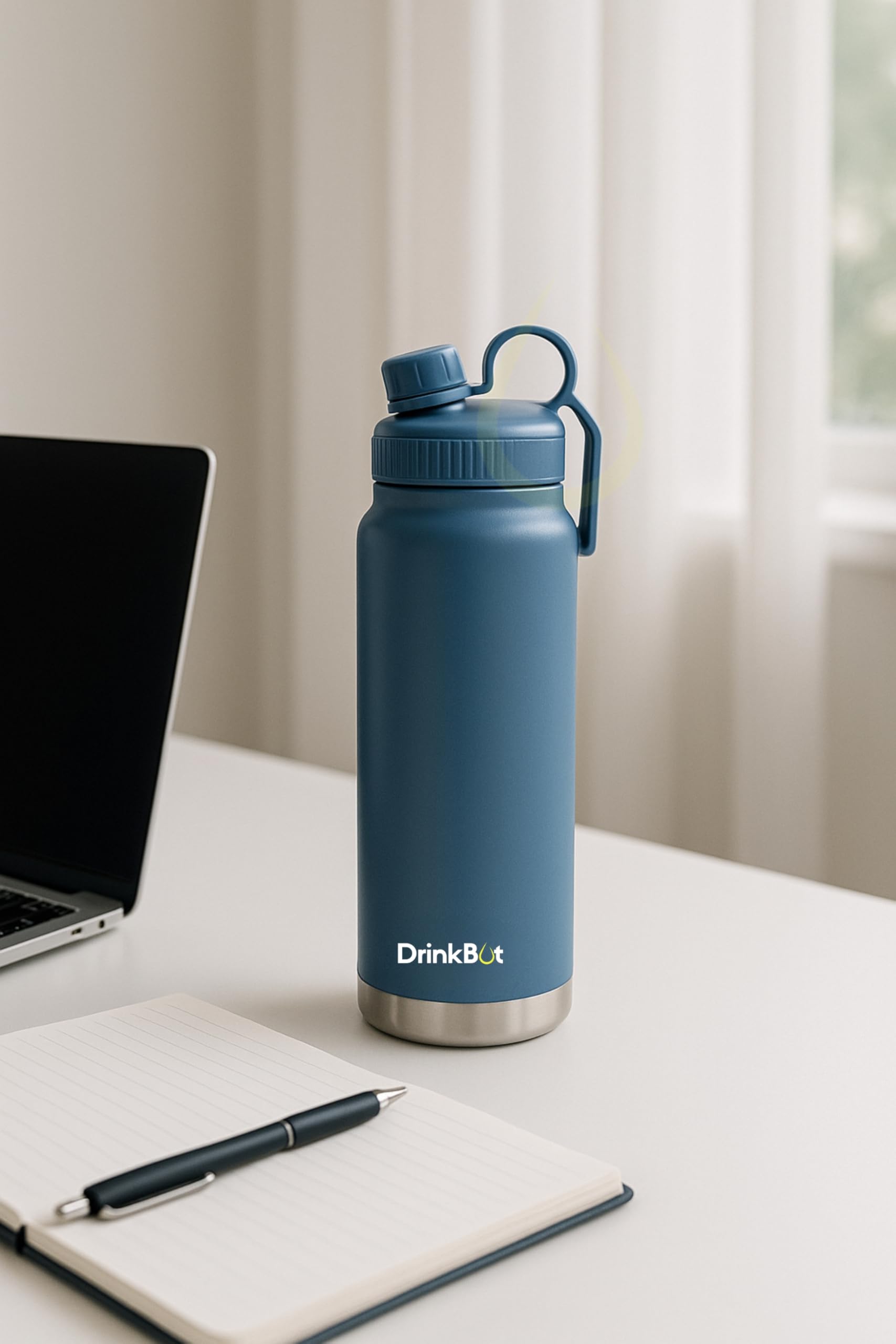 Drinkbot Comet | Stainless Steel Insulated Water Bottle – 750ml | Hot & Cold Thermos with Flip Cap & Straw | BPA-Free, Leak-Proof, Double-Wall Vacuum Flask for Office, Gym, and Travel