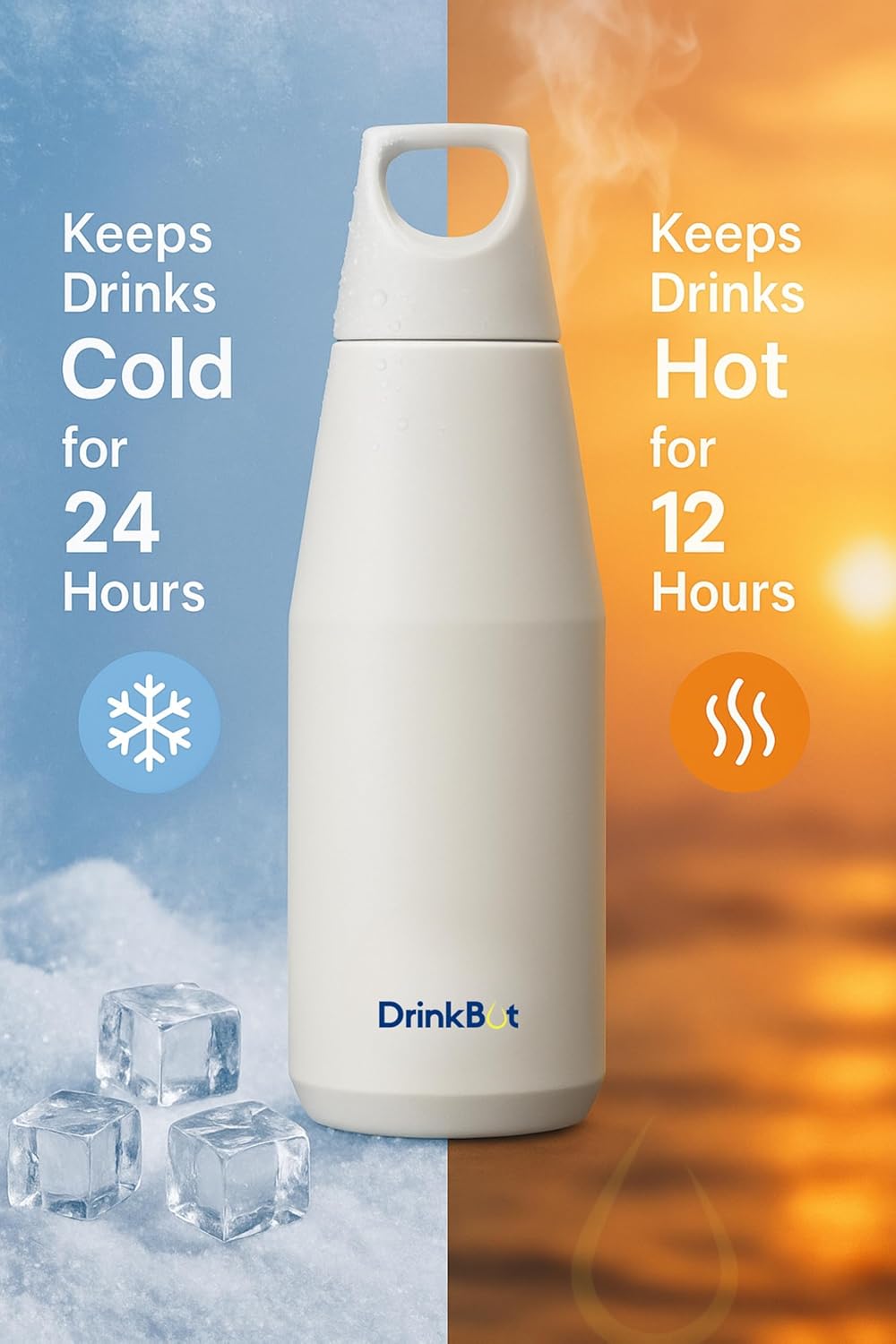 Drinkbot™ Myst Flask – 1080ml | 580ml | 316 Grade Stainless Insulated Steel | Hot & Cold, Leakproof, Lightweight & Tough