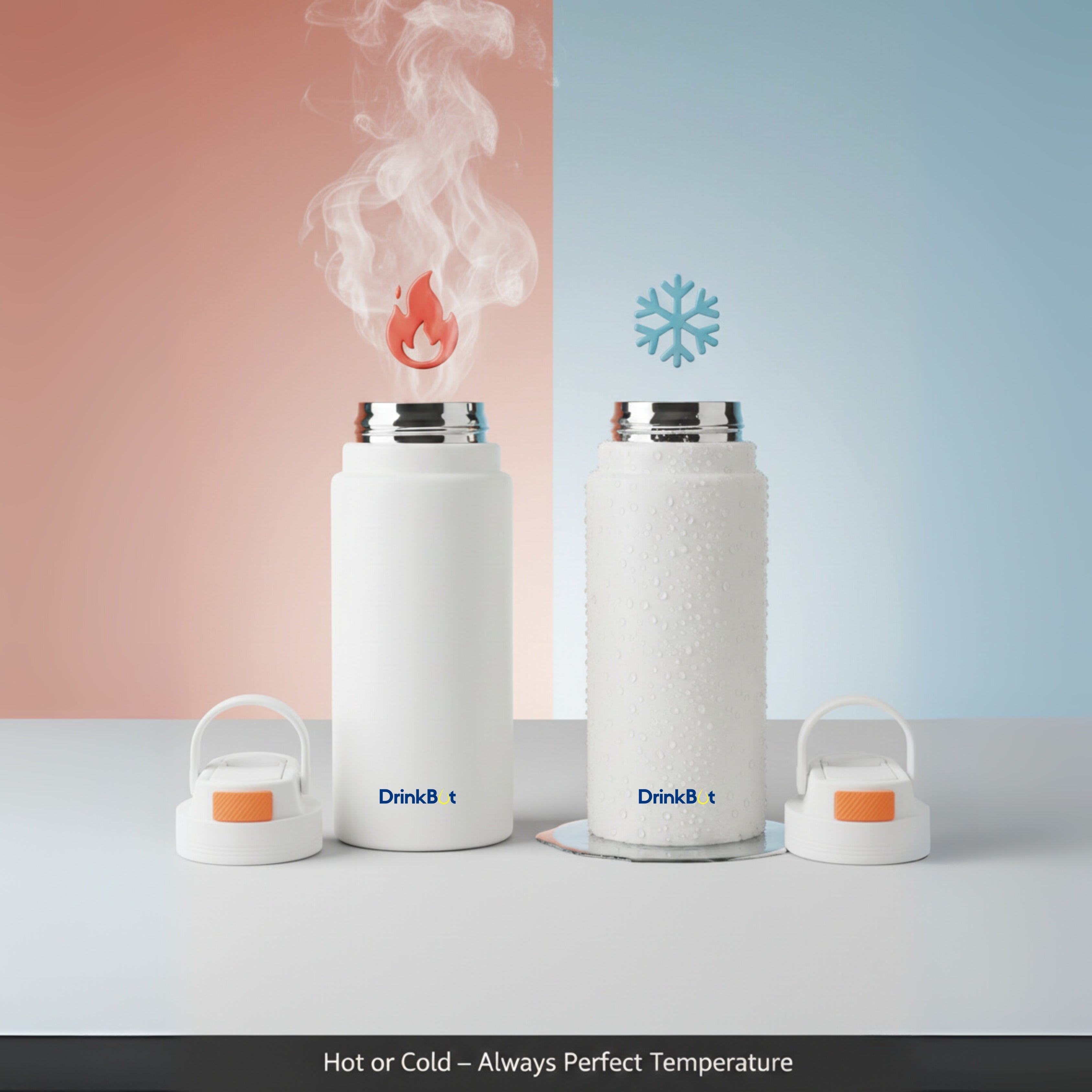 Drinkbot Luna | The Ultimate Recycled Stainless Steel Eco-Friendly & Reusable Water Bottle Ideal for School, Outdoor, Gym, Home, and Office Use - Leak Proof and BPA-Free, PVC Free - 800ml