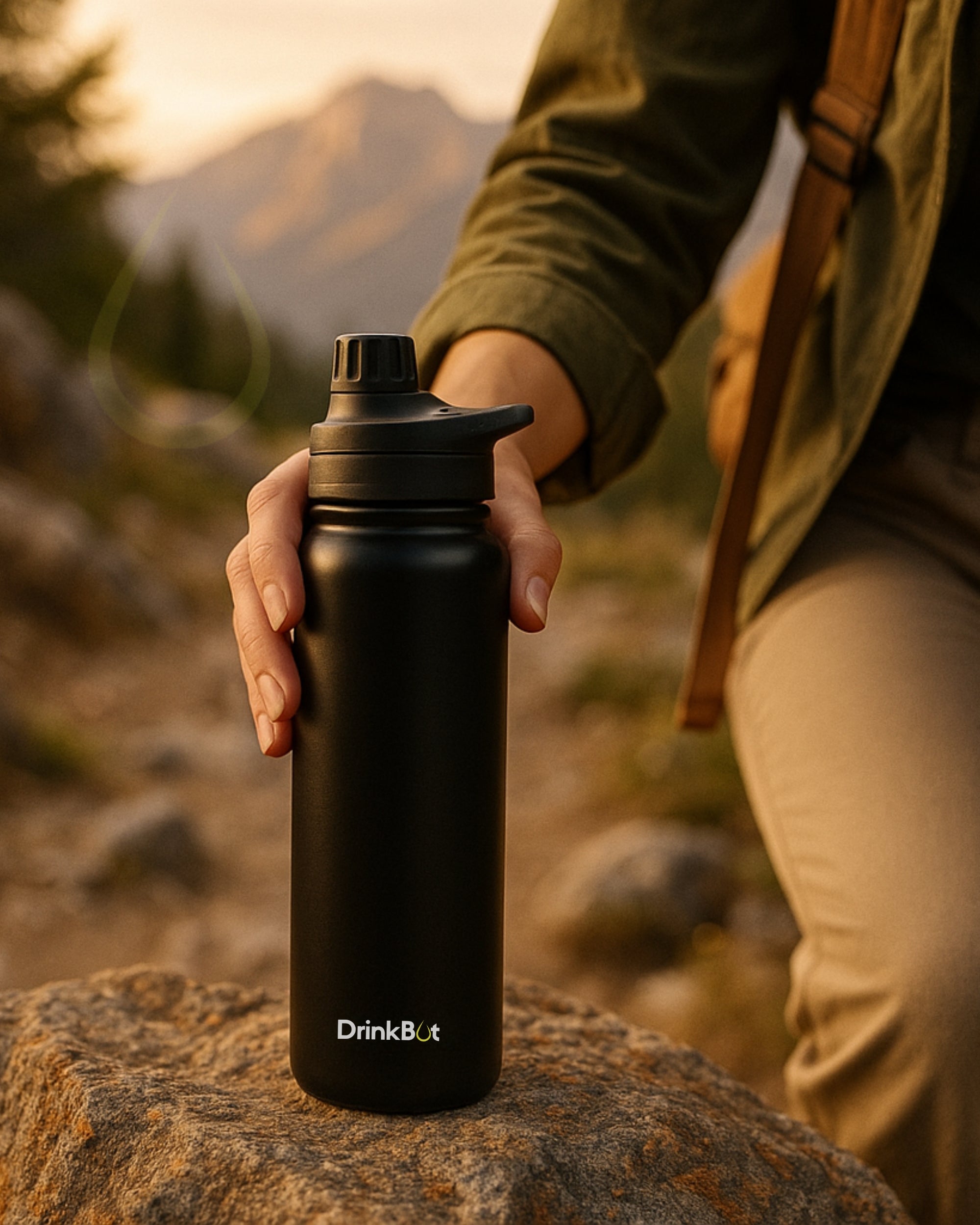Drinkbot Mayo | 750 ml Stainless Steel Water Bottle | Wide Mouth | Lightweight Design | BPA-Free | Sweat-Proof