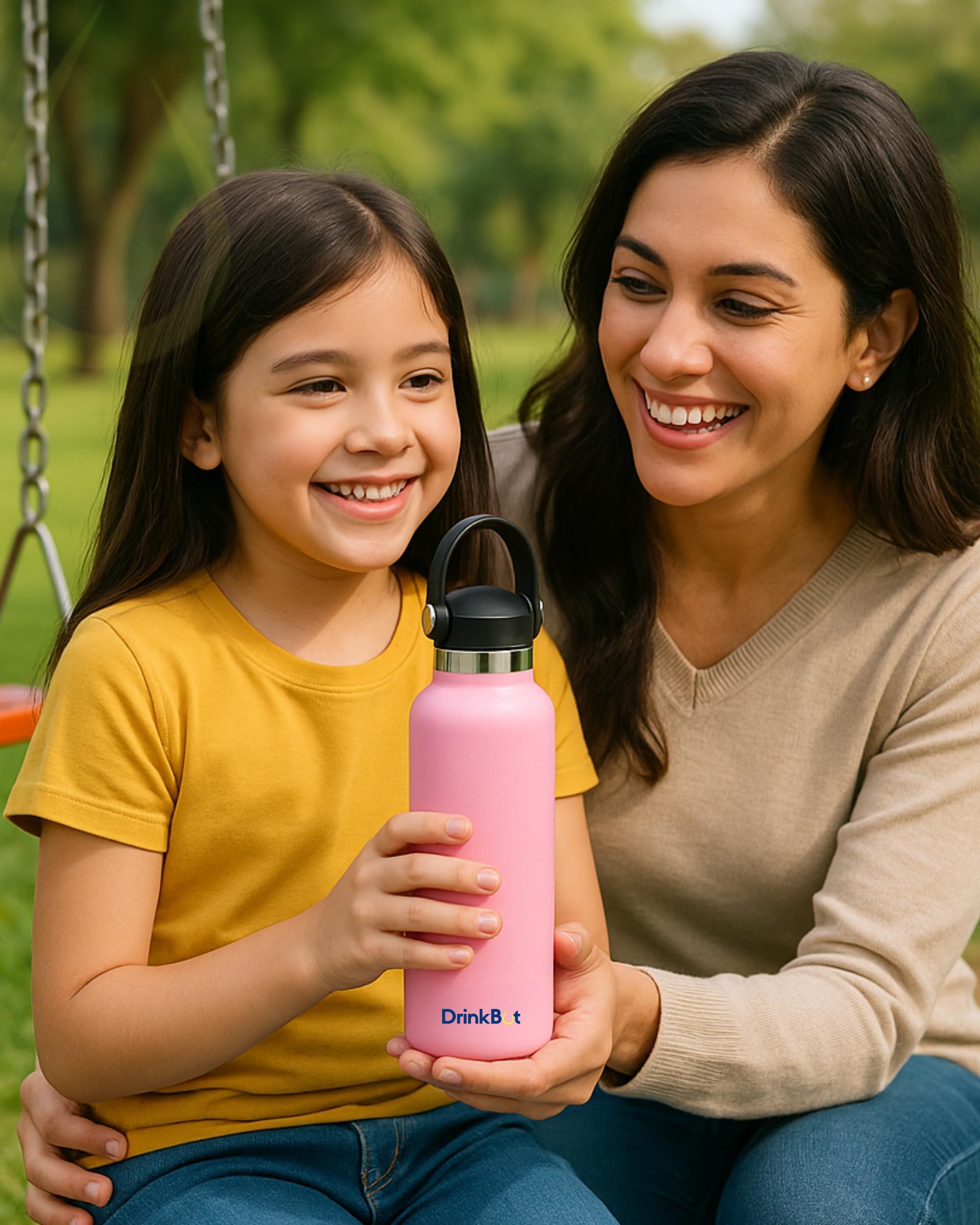 DrinkBot Breeze Kids  Sipper Bottle | 24hr Hot & Cold | 304 Steel, Double Wall | BPA-Free, Leak & Rust-Proof | Ideal for School, Sports & Travel