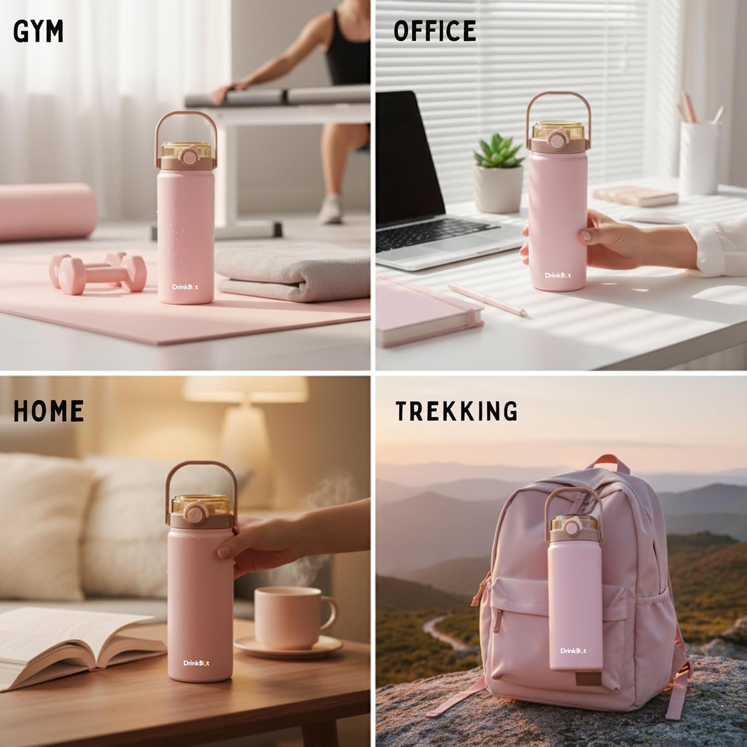 Drinkbot Nova | 1200 ml | 316 Grade Stainless Steel | Vacuum Insulated Water Bottle | Dual Access with Both Sip & Pour Lid | Thermos Hot & Cold | Water Bottle for Office, School, Gym and and Outdoor