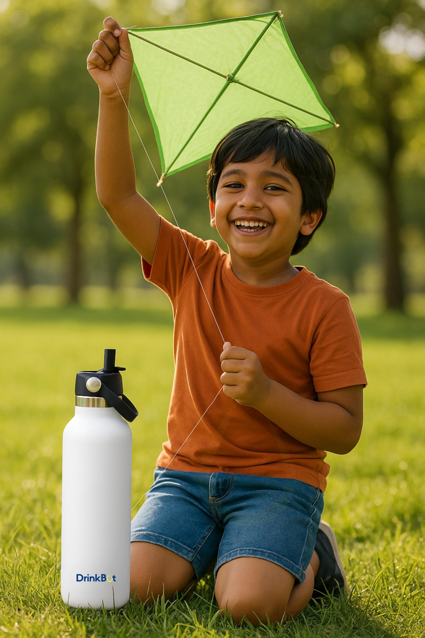 DrinkBot Breeze Kids  Sipper Bottle | 24hr Hot & Cold | 304 Steel, Double Wall | BPA-Free, Leak & Rust-Proof | Ideal for School, Sports & Travel