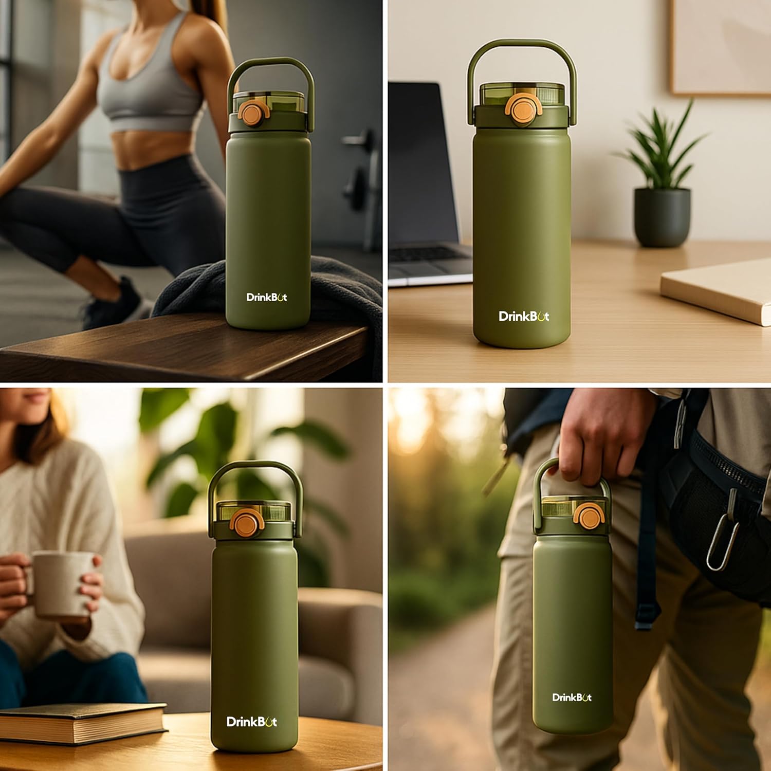 Drinkbot Nova | 1200 ml | 316 Grade Stainless Steel | Vacuum Insulated Water Bottle | Dual Access with Both Sip & Pour Lid | Thermos Hot & Cold | Water Bottle for Office, School, Gym and and Outdoor