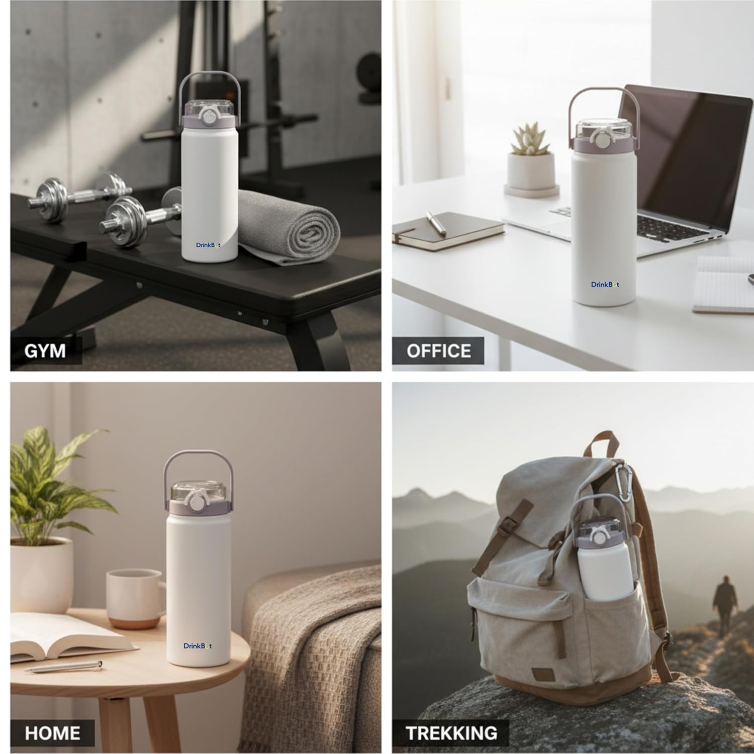 Drinkbot Nova | 1200 ml | 316 Grade Stainless Steel | Vacuum Insulated Water Bottle | Dual Access with Both Sip & Pour Lid | Thermos Hot & Cold | Water Bottle for Office, School, Gym and and Outdoor