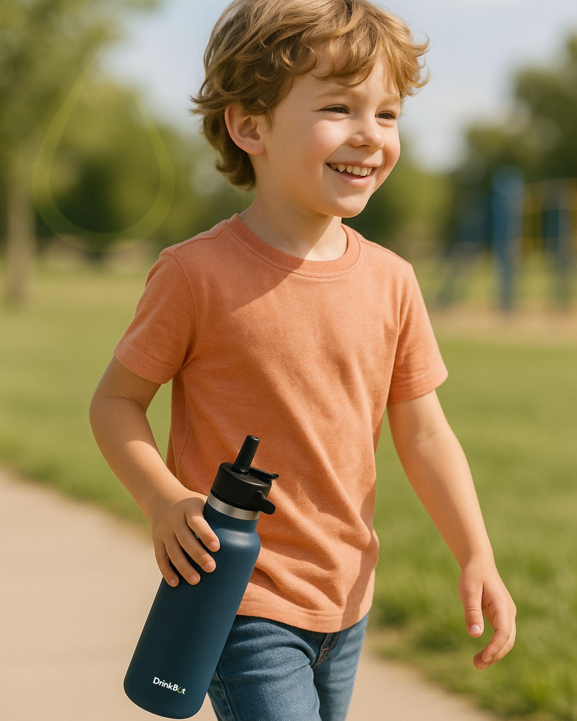 DrinkBot Breeze Kids  Sipper Bottle | 24hr Hot & Cold | 304 Steel, Double Wall | BPA-Free, Leak & Rust-Proof | Ideal for School, Sports & Travel