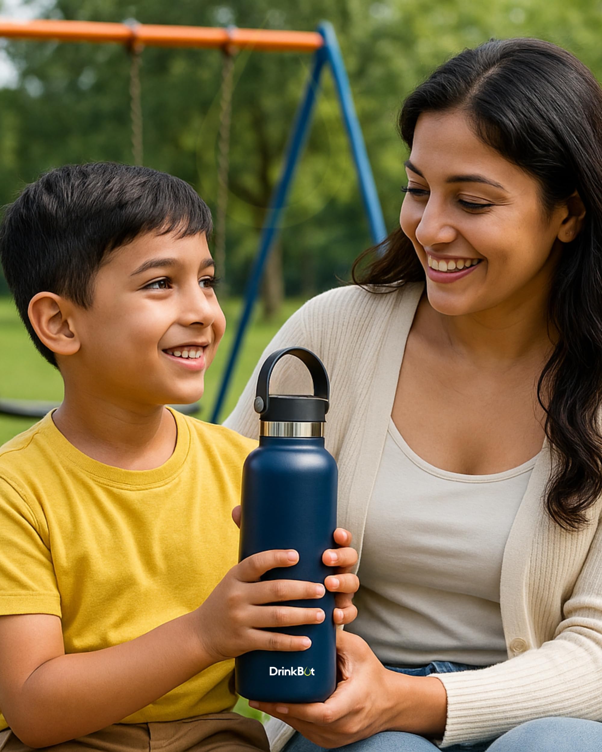 DrinkBot Breeze Kids  Sipper Bottle | 24hr Hot & Cold | 304 Steel, Double Wall | BPA-Free, Leak & Rust-Proof | Ideal for School, Sports & Travel