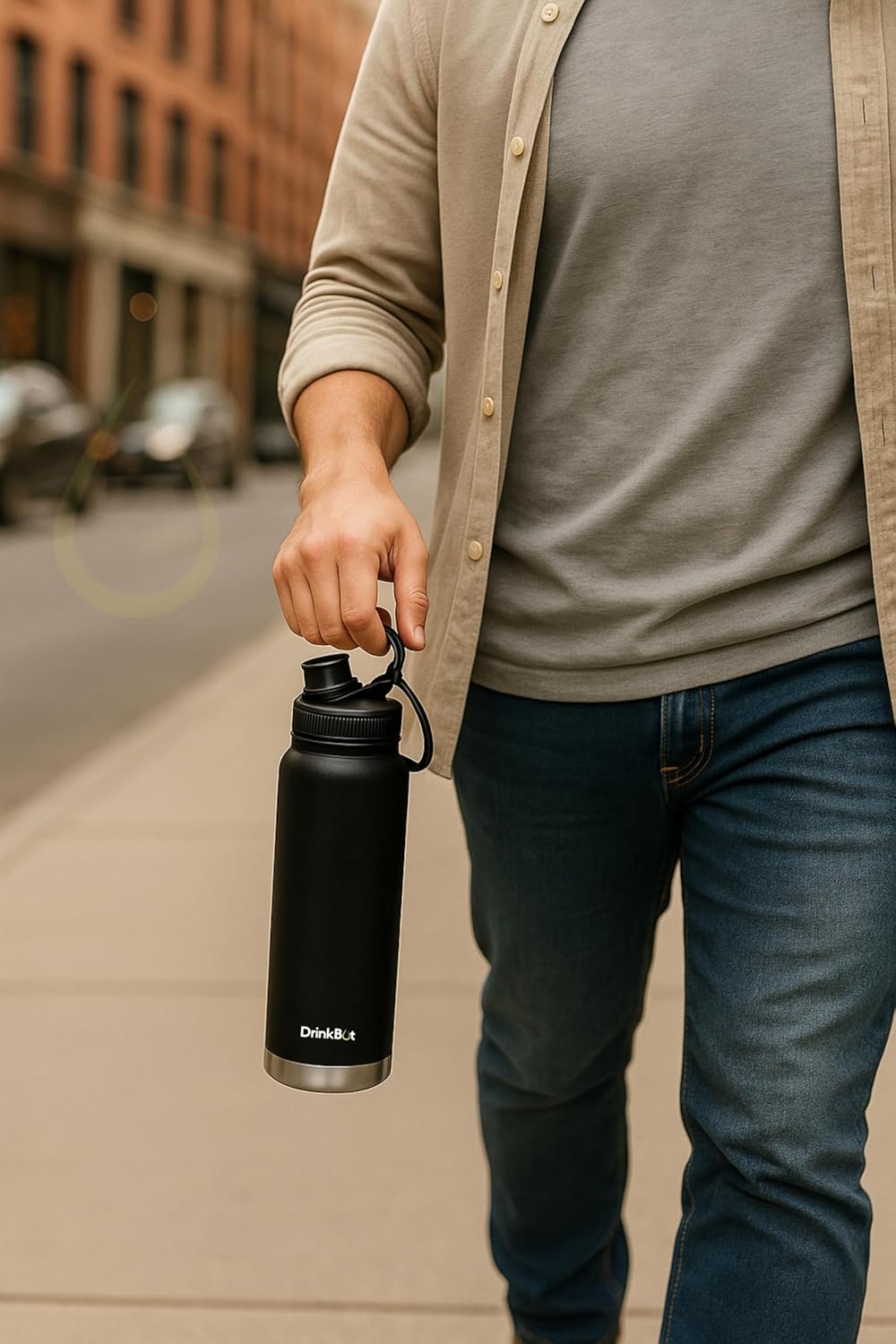 Drinkbot Comet | Stainless Steel Insulated Water Bottle – 750ml | Hot & Cold Thermos with Flip Cap & Straw | BPA-Free, Leak-Proof, Double-Wall Vacuum Flask for Office, Gym, and Travel