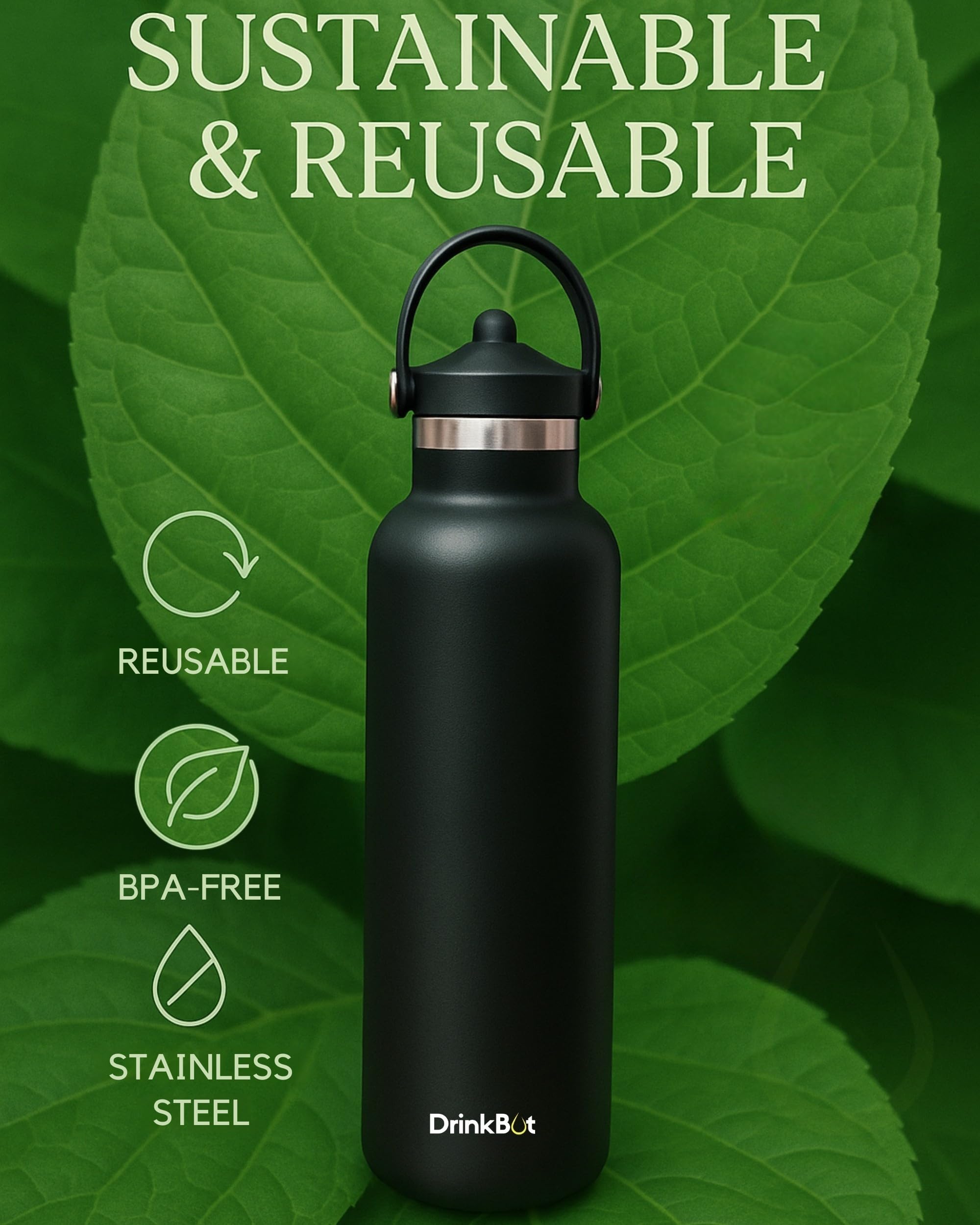 DrinkBot Breeze Kids  Sipper Bottle | 24hr Hot & Cold | 304 Steel, Double Wall | BPA-Free, Leak & Rust-Proof | Ideal for School, Sports & Travel
