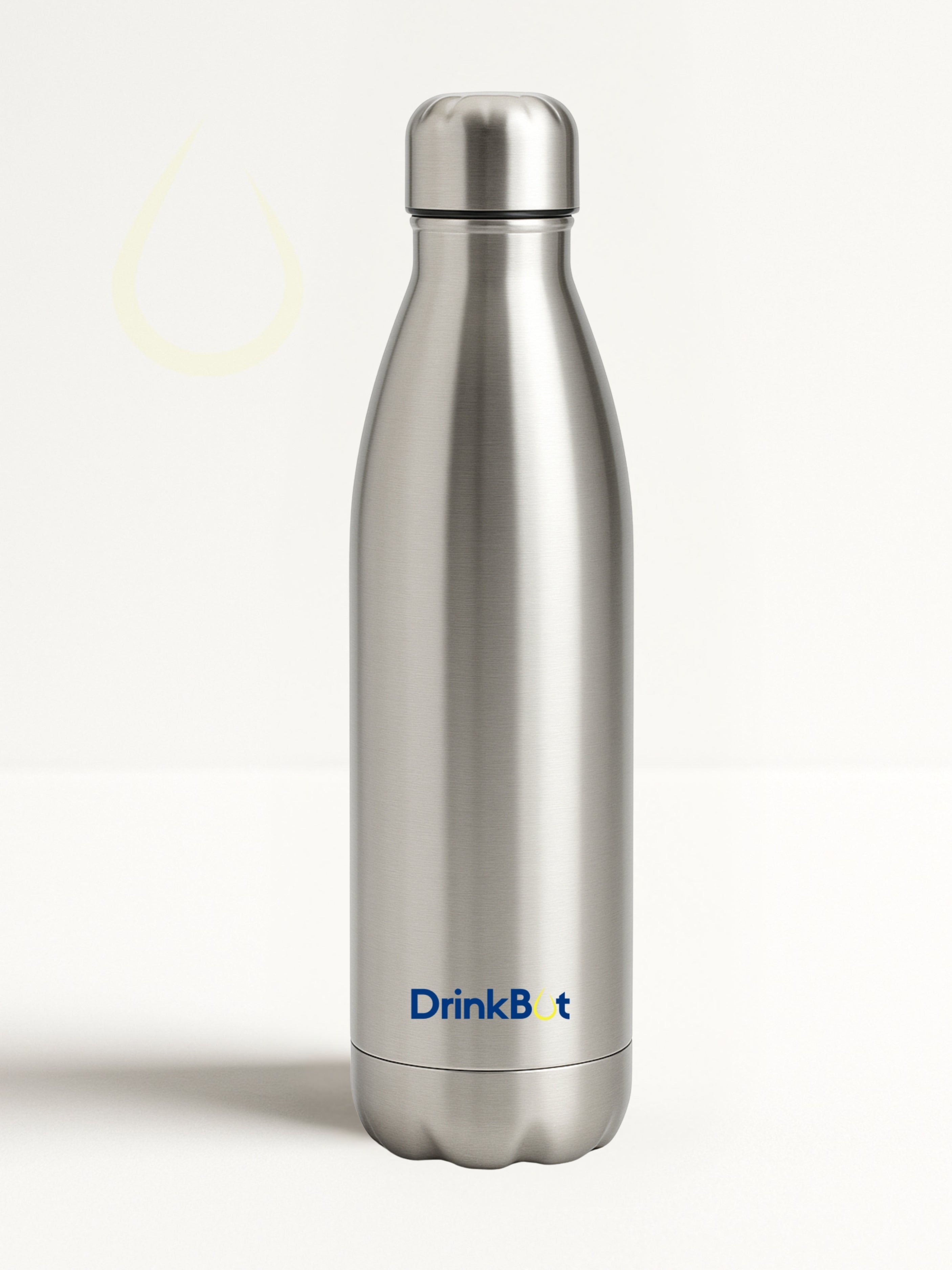 DrinkBot Soul - Stainless Steel Water Bottle | Double Wall Insulated | Classic Silver | Hot & Cold | Leakproof & Durable