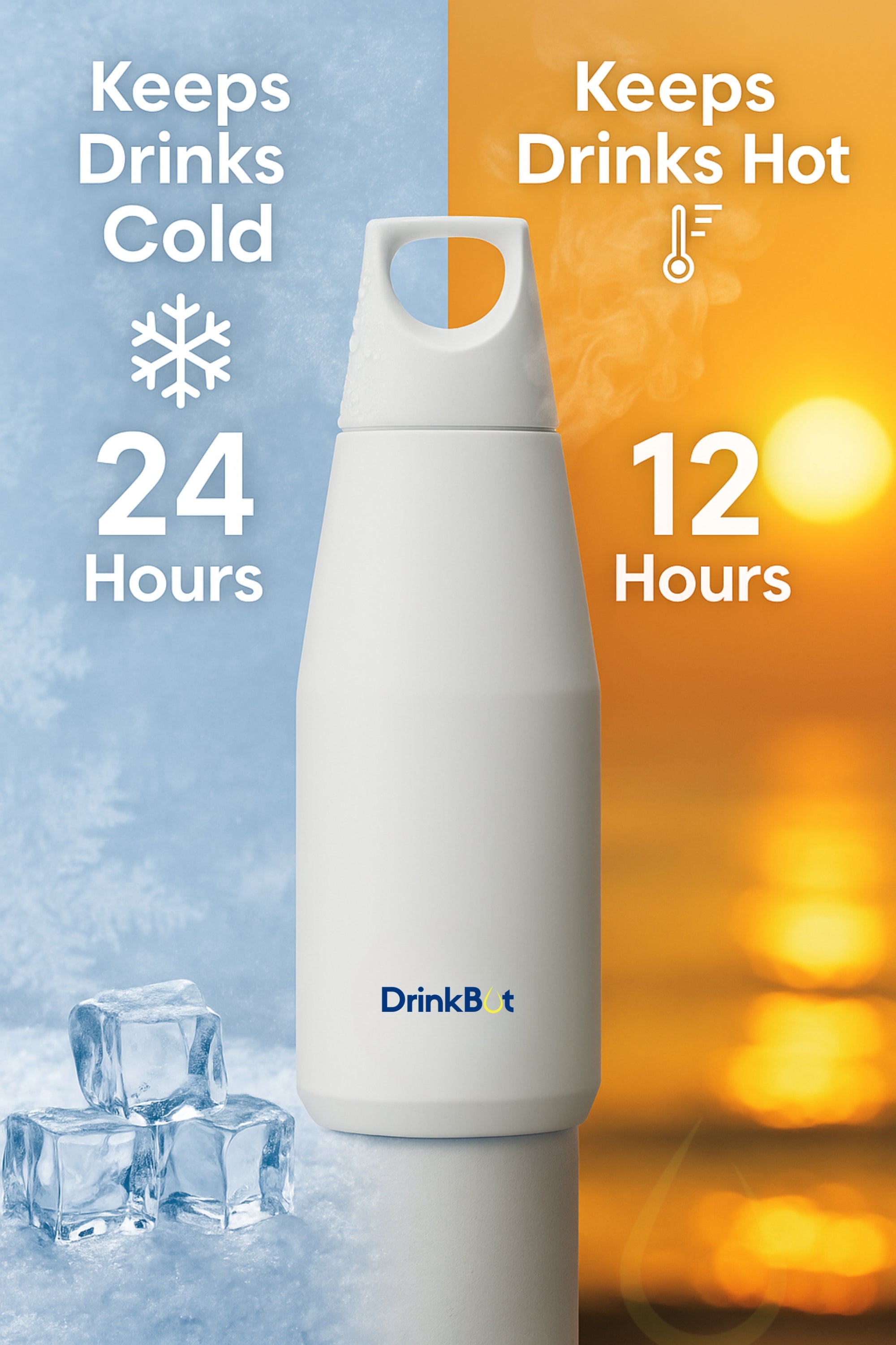 Drinkbot™ Myst Flask – 1080ml | 580ml | 316 Grade Stainless Insulated Steel | Hot & Cold, Leakproof, Lightweight & Tough